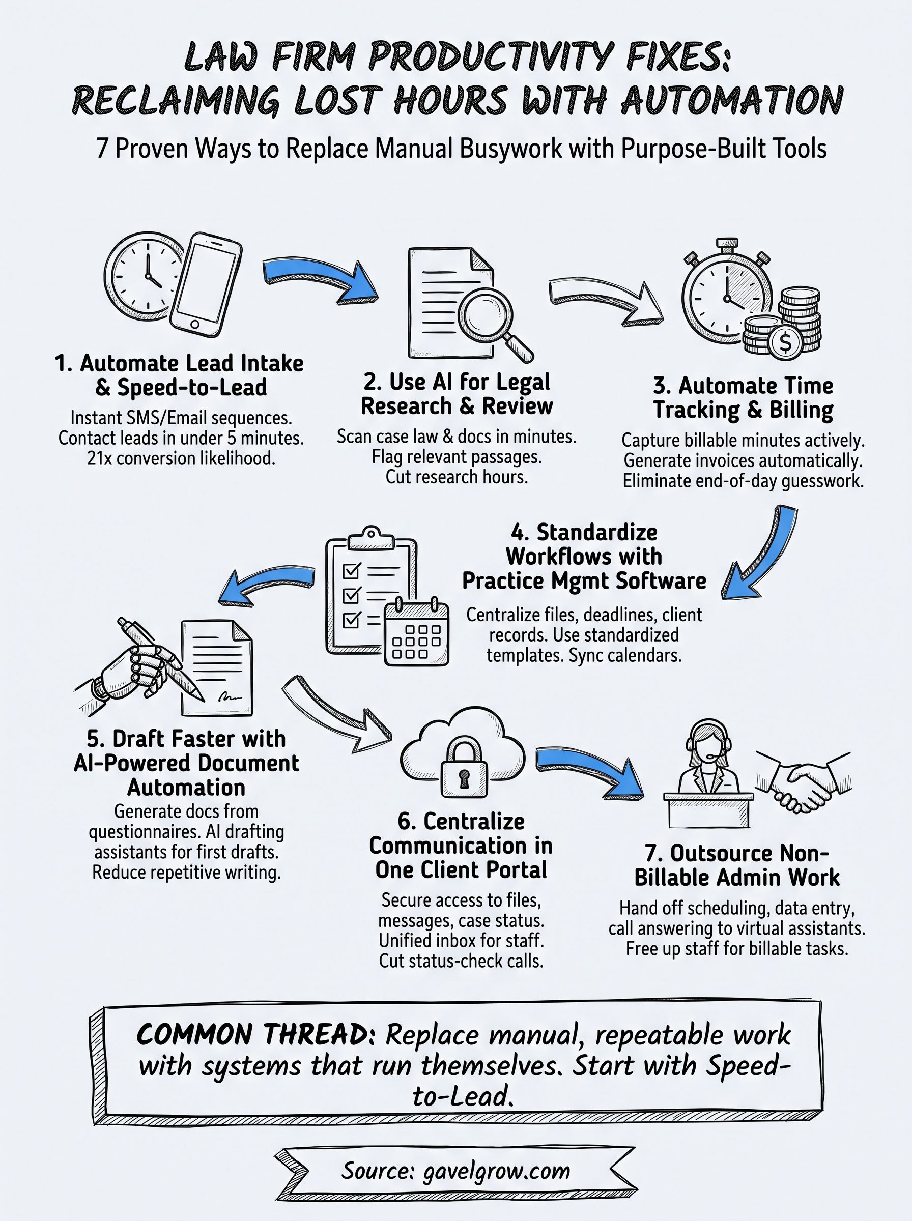 law firm productivity infographic