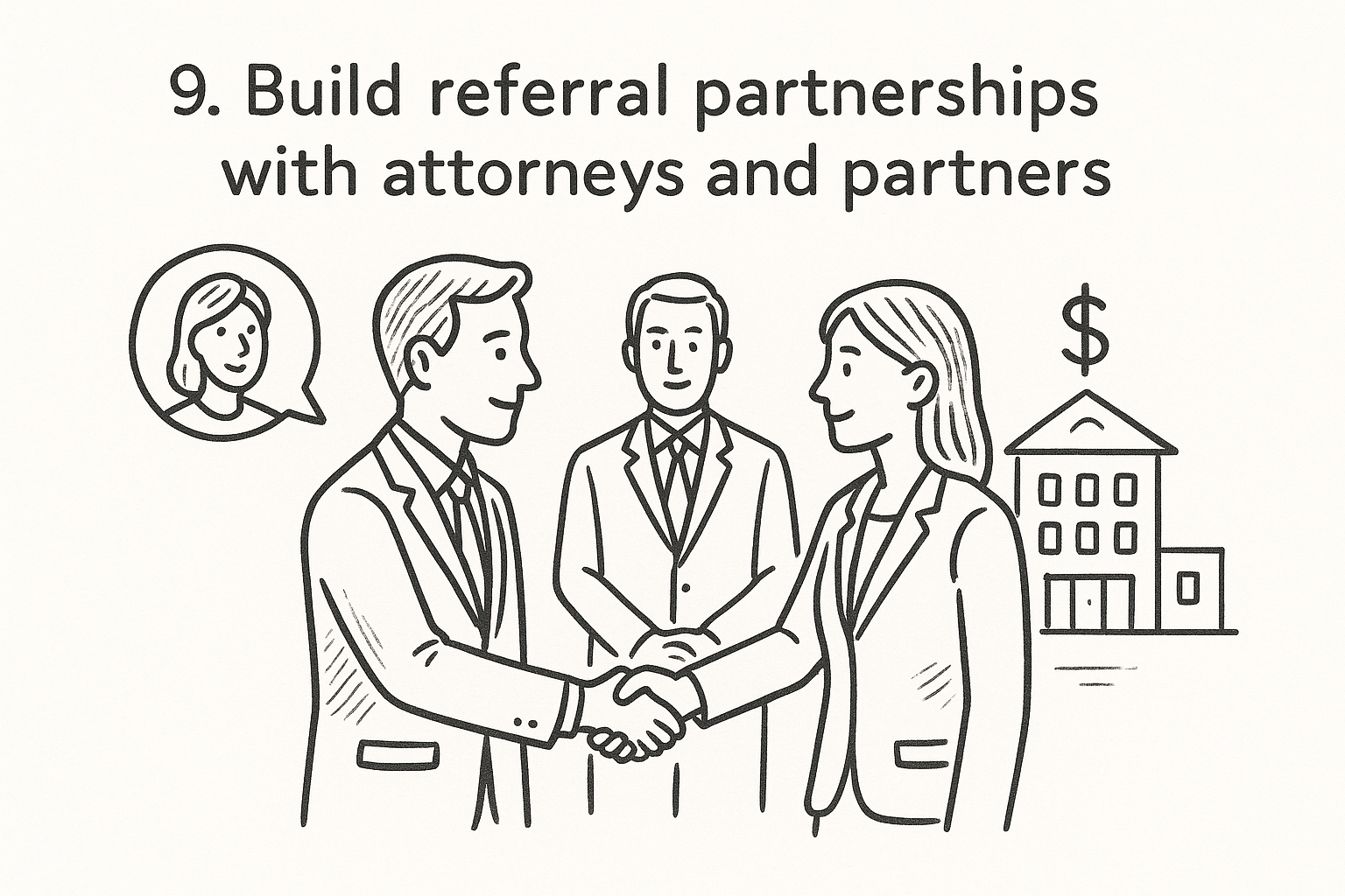 9. Build referral partnerships with attorneys and partners