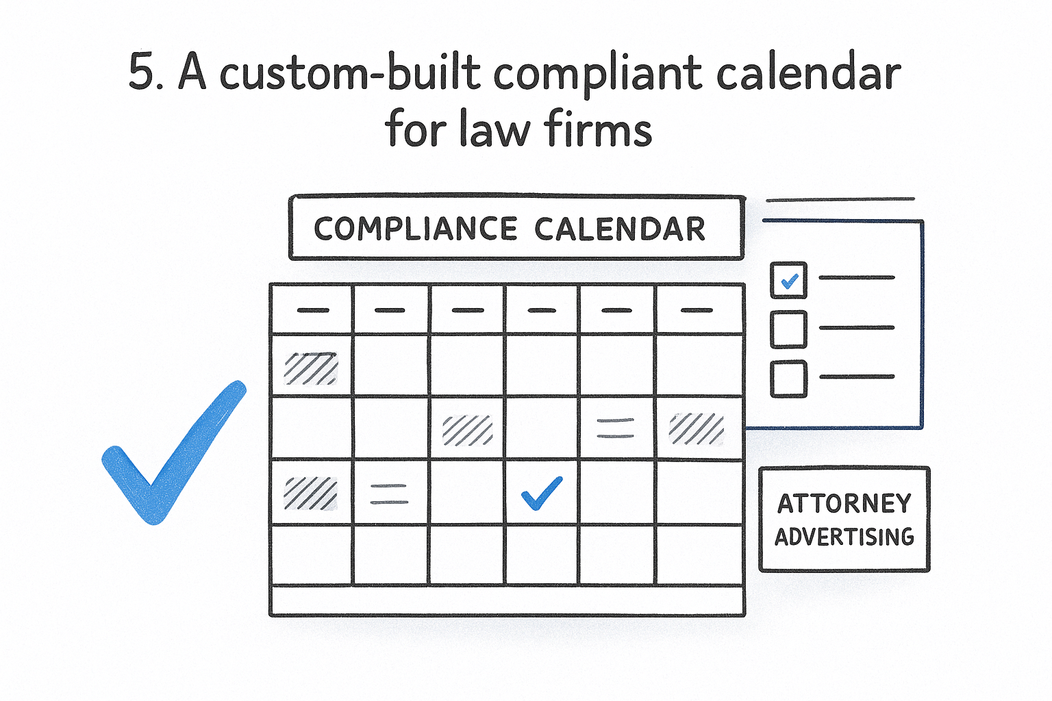 5. A custom-built compliant calendar for law firms