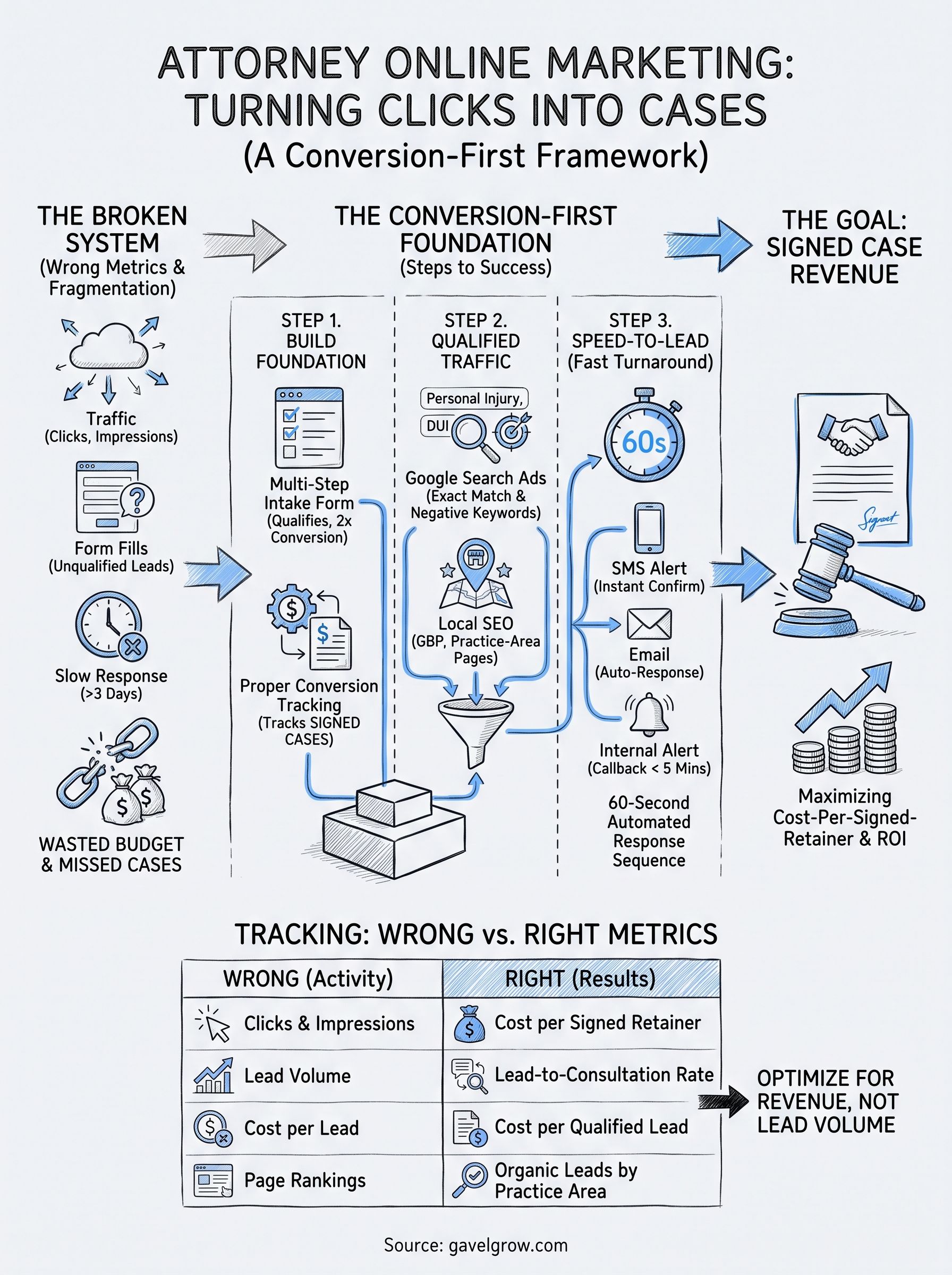attorney online marketing infographic