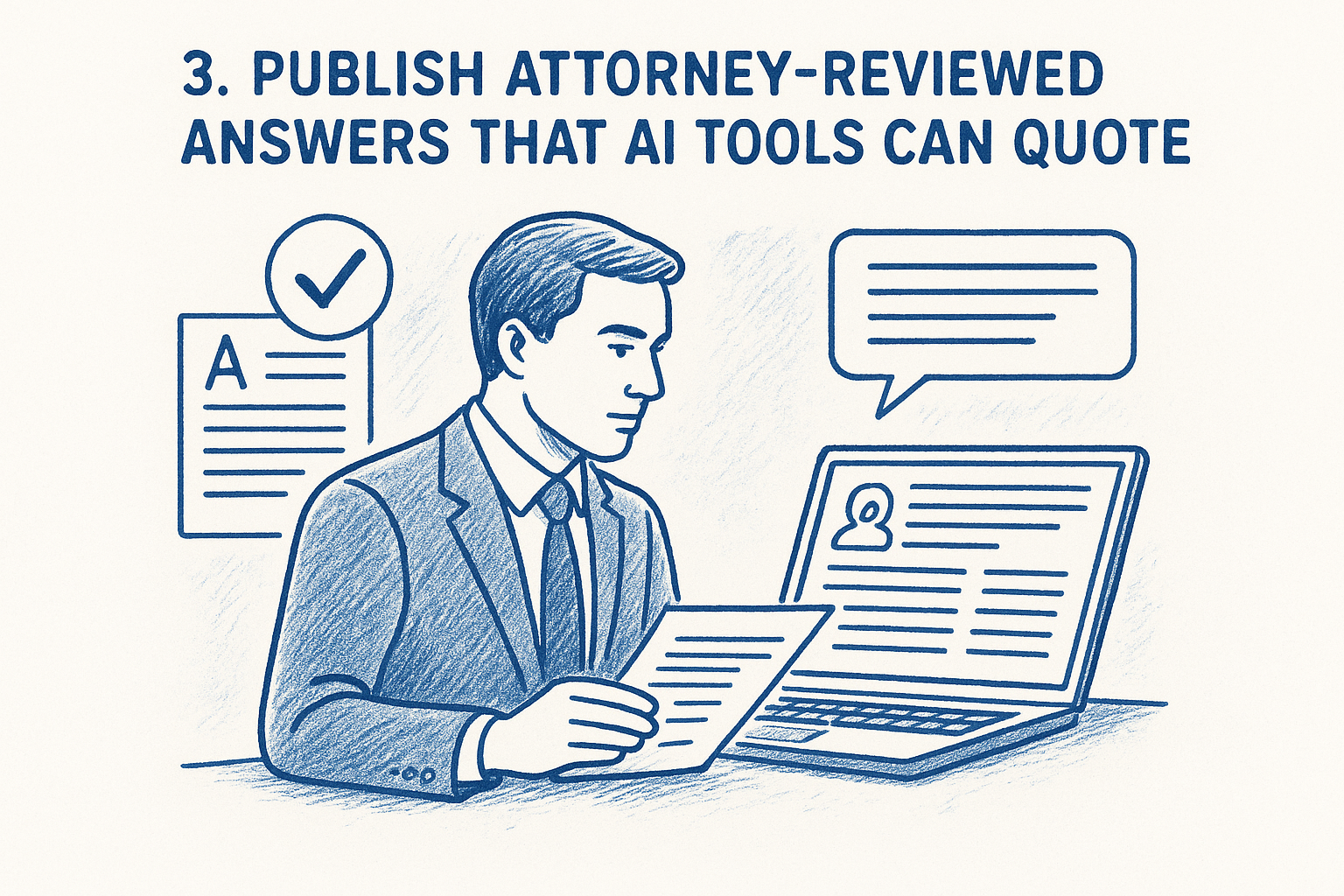 3. Publish attorney-reviewed answers that AI tools can quote