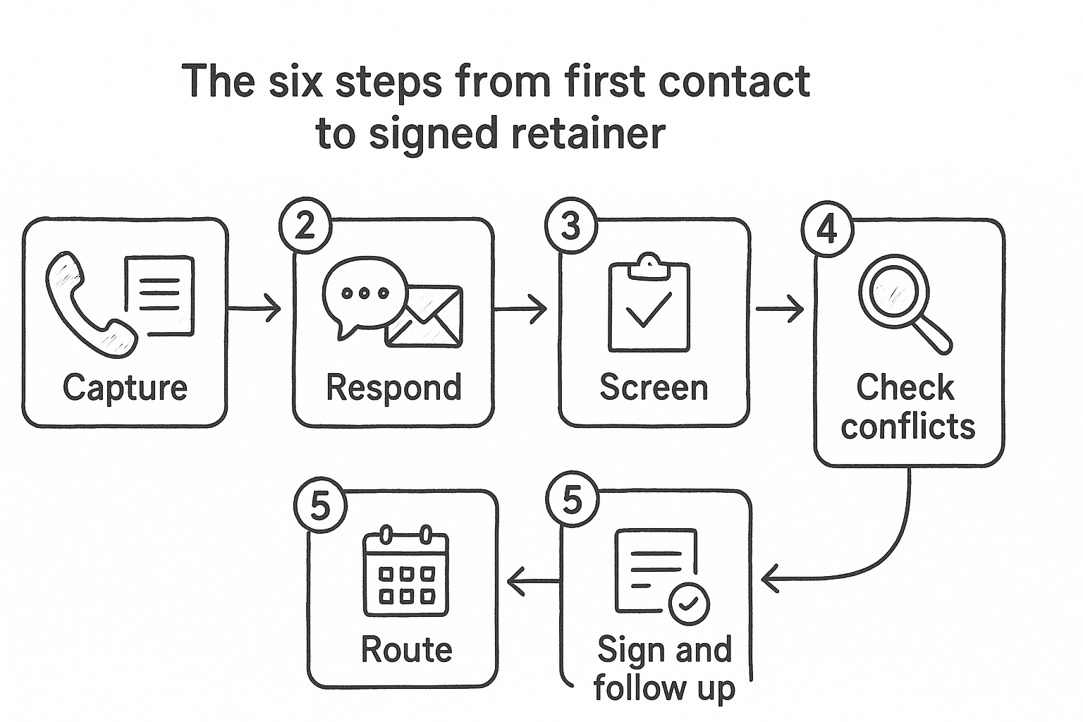 The six steps from first contact to signed retainer