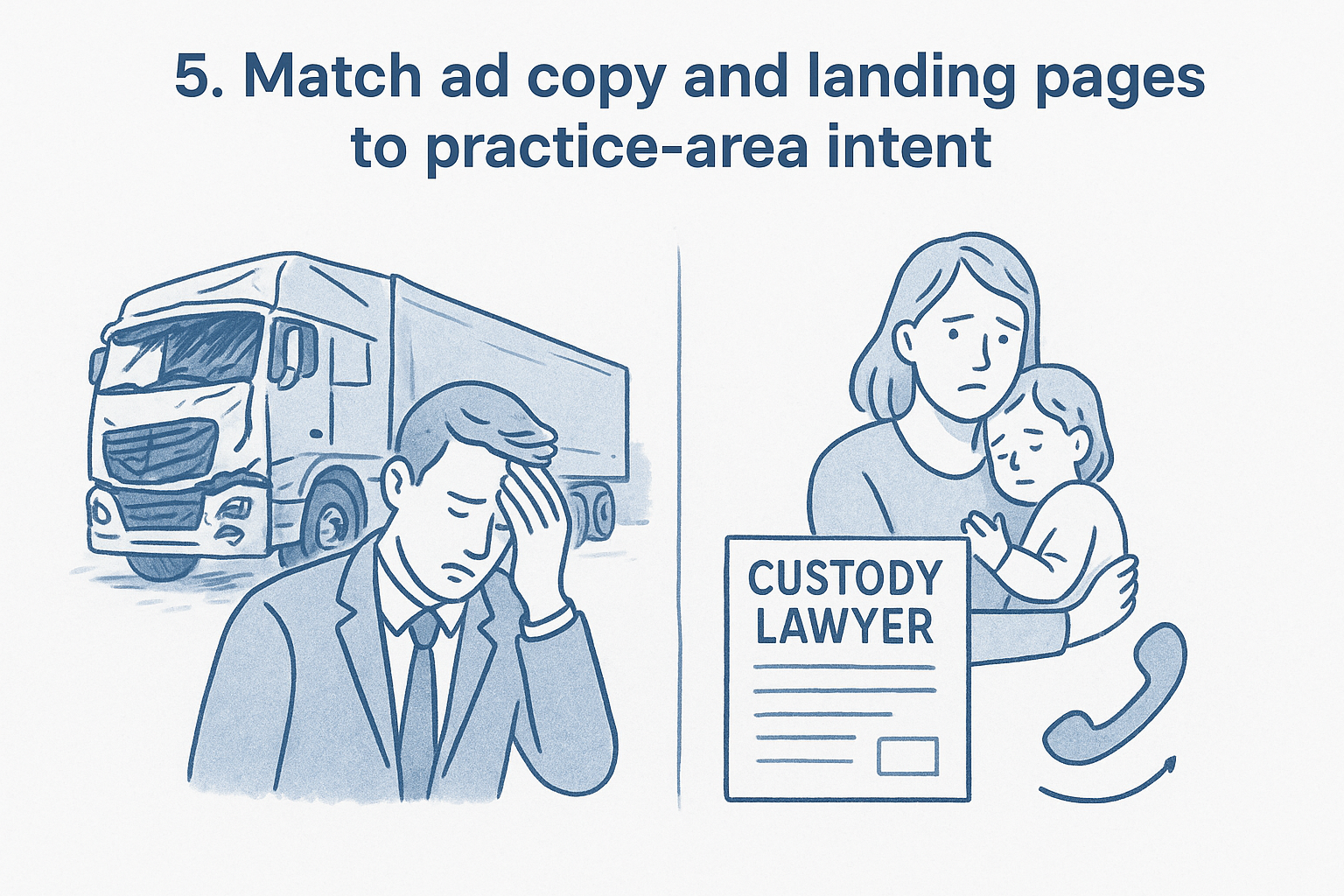 5. Match ad copy and landing pages to practice-area intent
