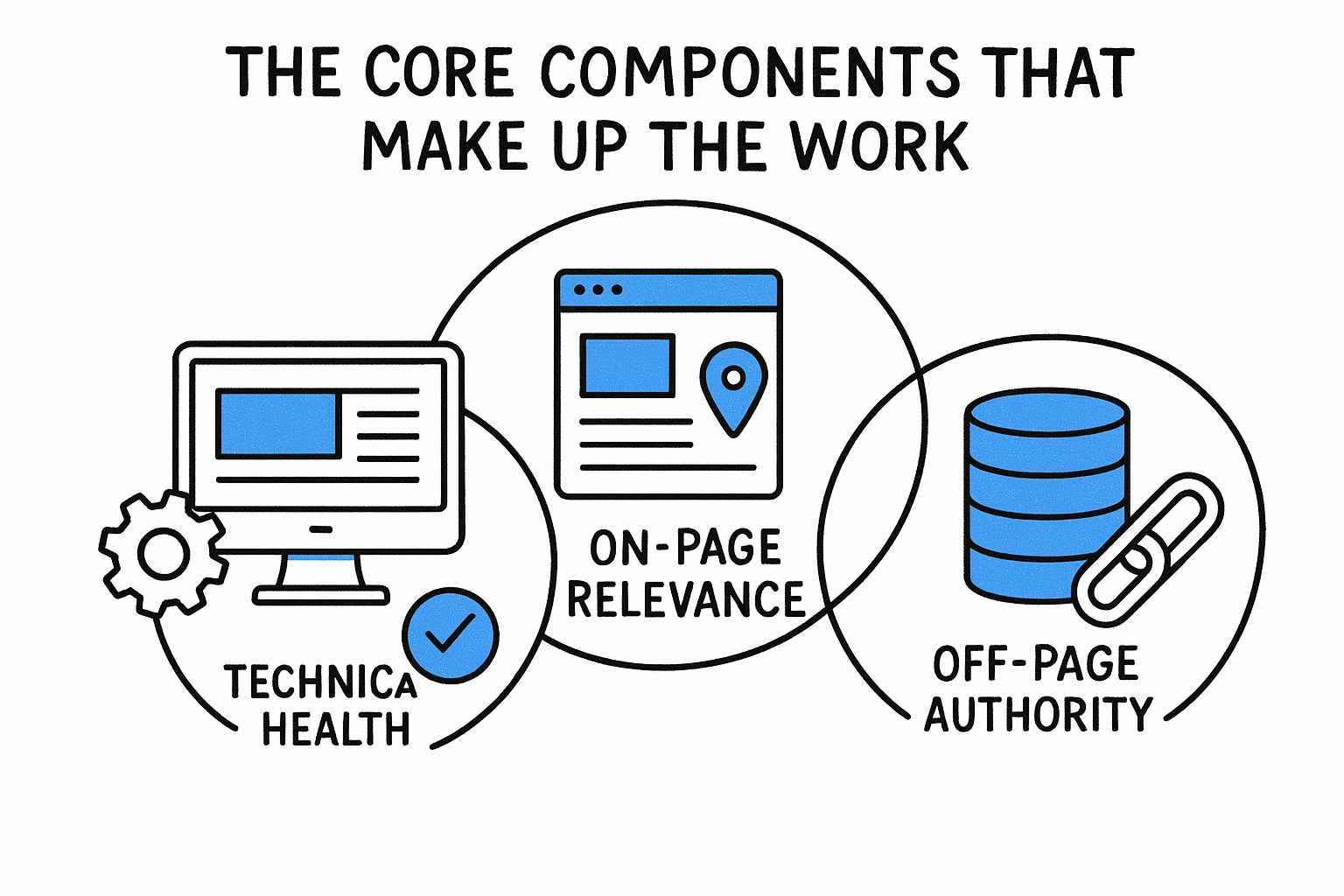 The core components that make up the work