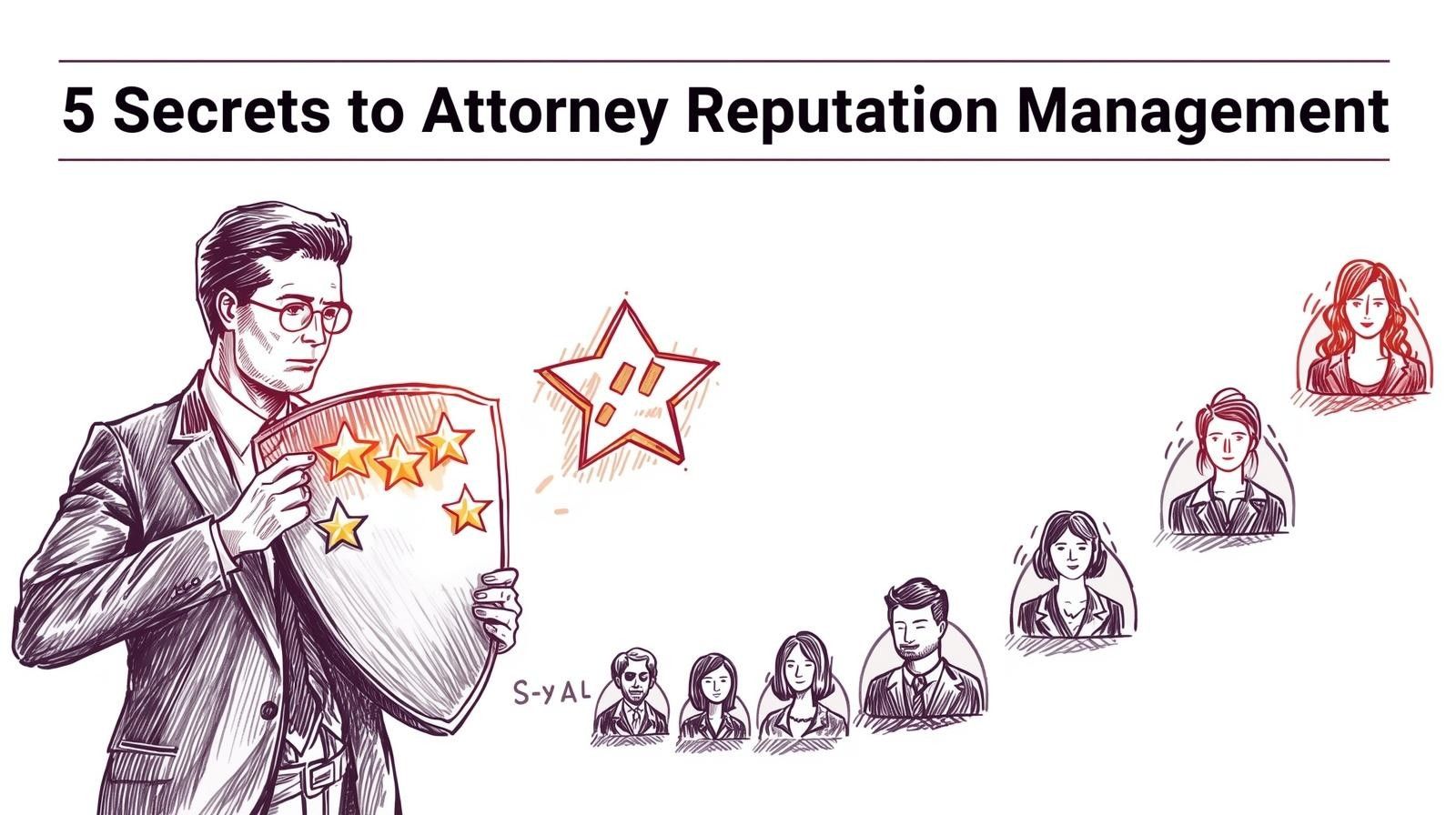 5 Secrets to Attorney Reputation Management That Attract Clients — featured image for GavelGrow blog article