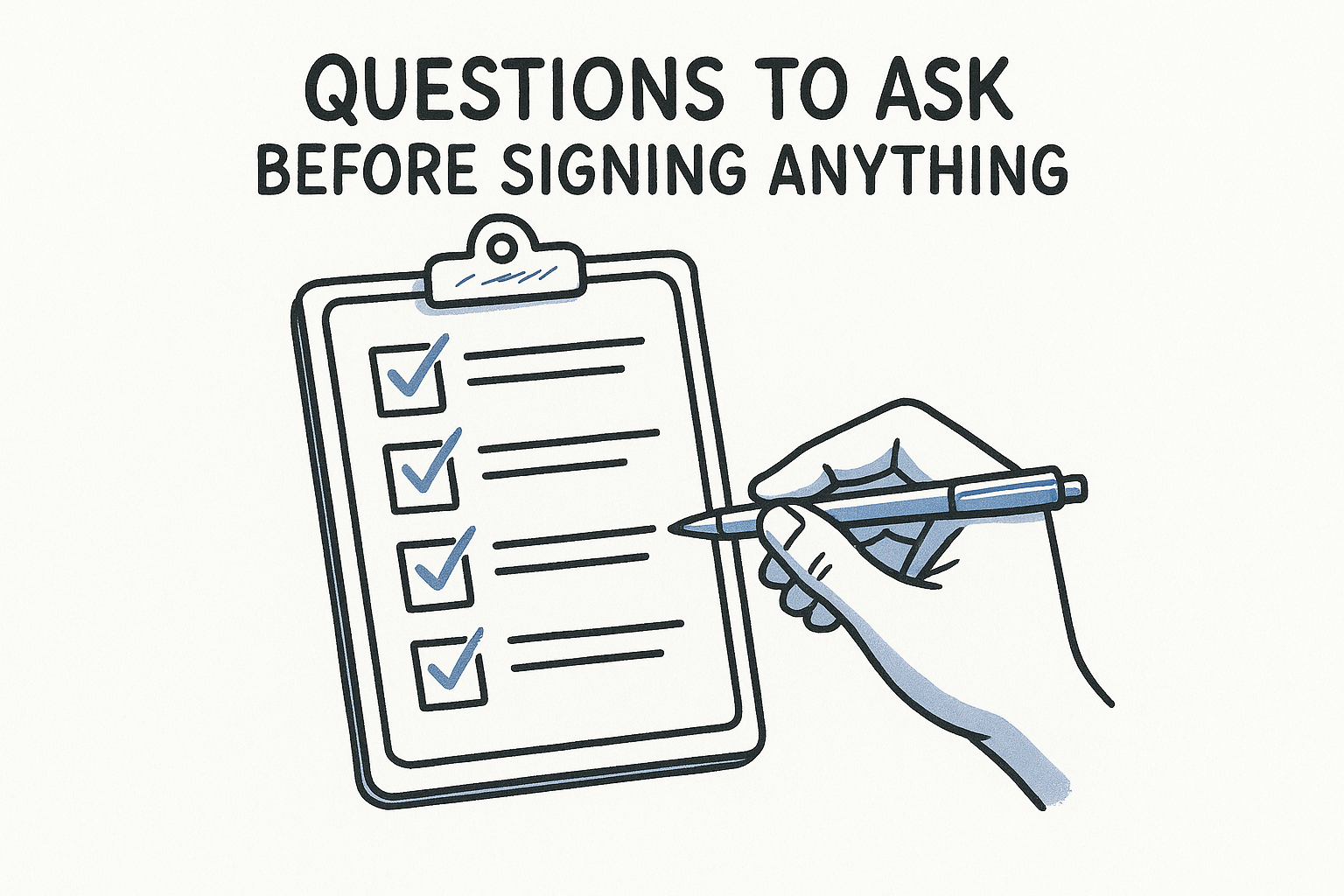 Questions to ask before signing anything