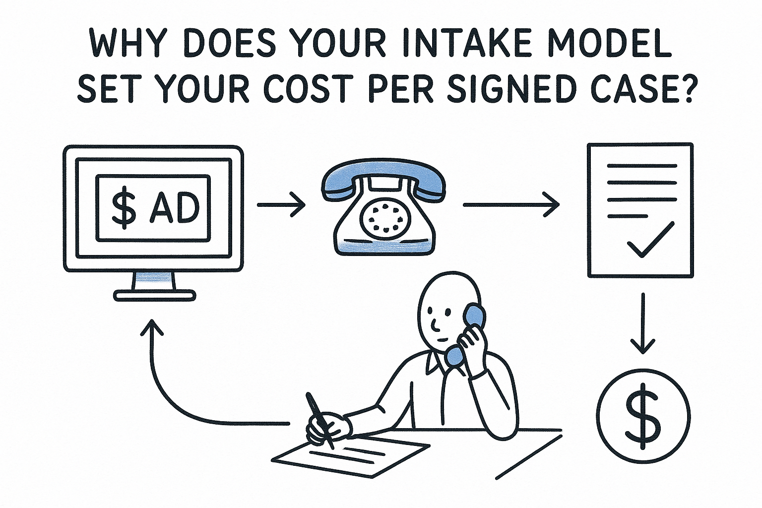 Why does your intake model set your cost per signed case?