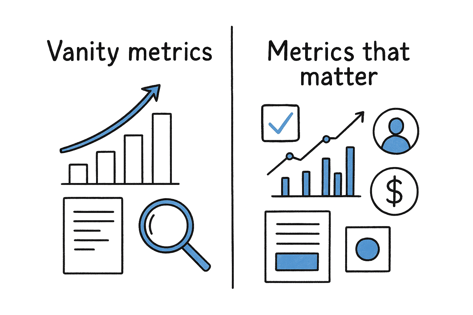 Vanity metrics vs. metrics that matter