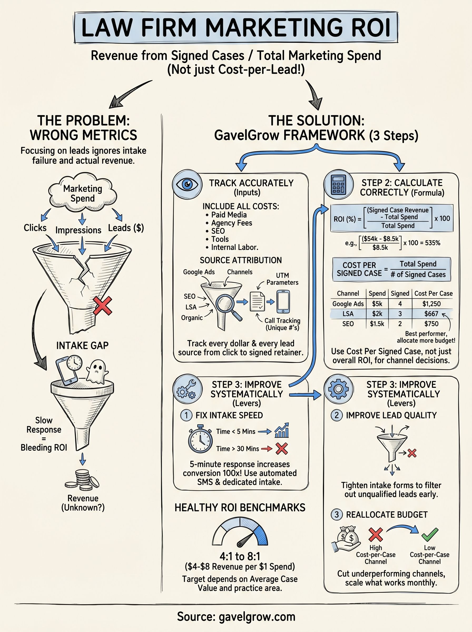 law firm marketing roi infographic