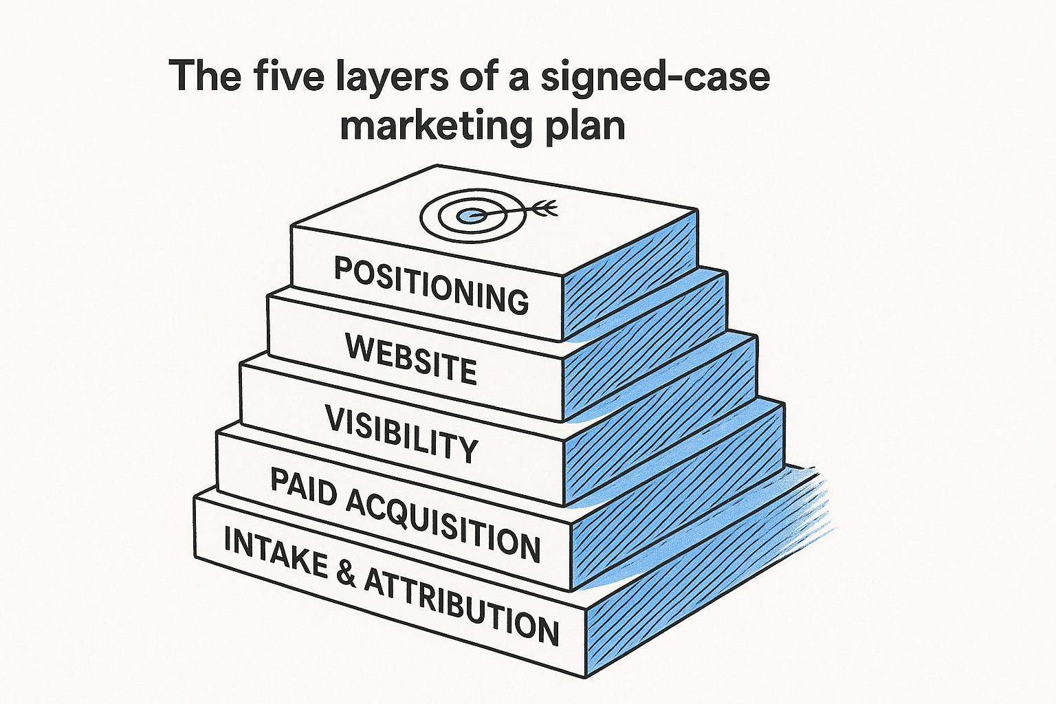 The five layers of a signed-case marketing plan