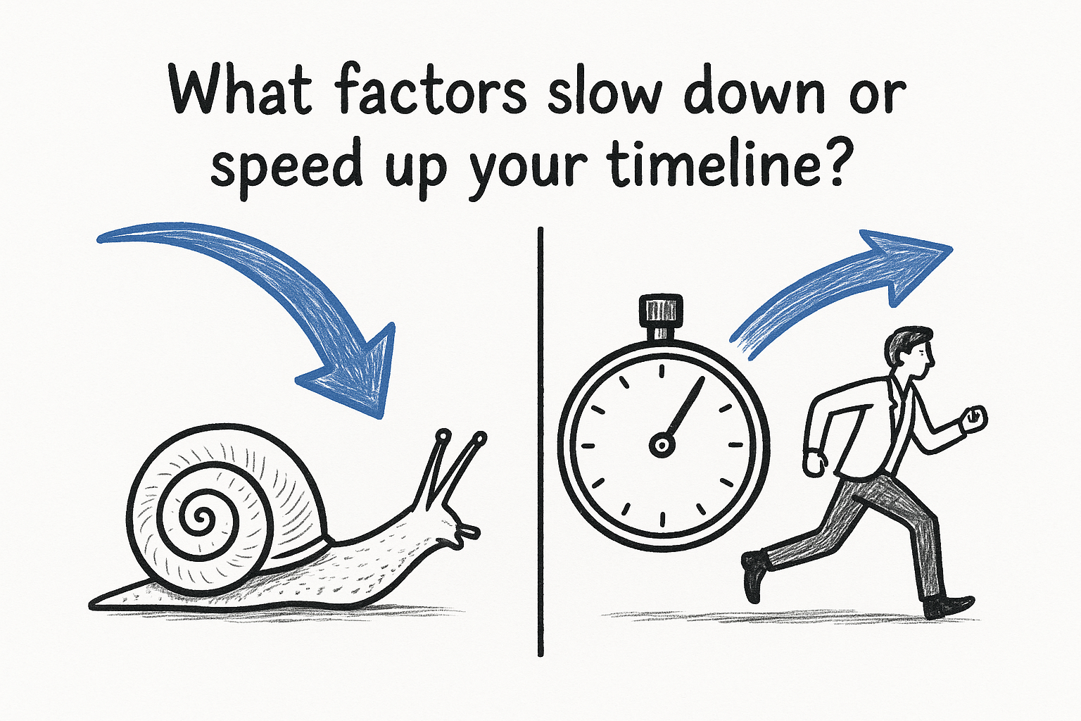 What factors slow down or speed up your timeline?