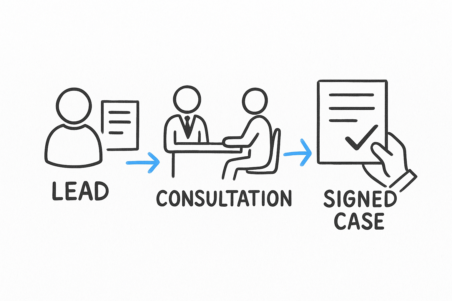 The Difference Between a Lead, a Consultation, and a Signed Case