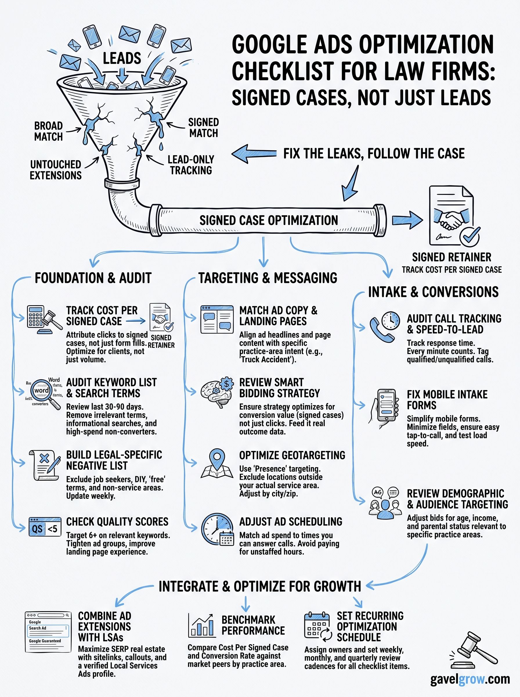 google ads optimization checklist infographic