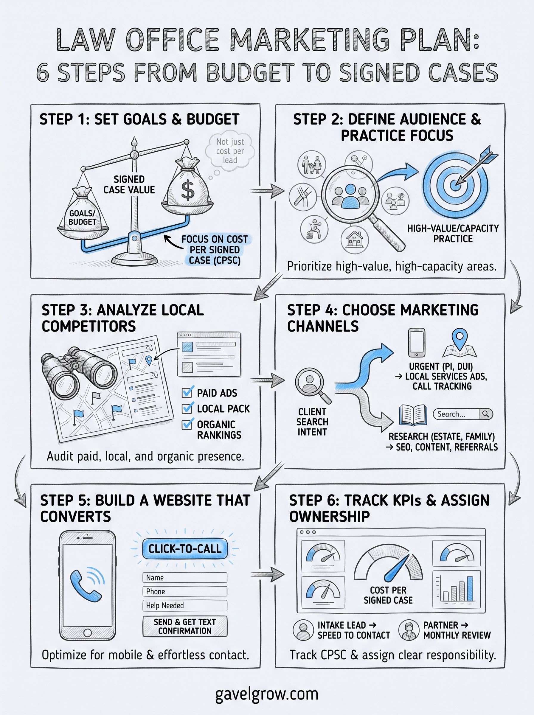 law office marketing plan infographic