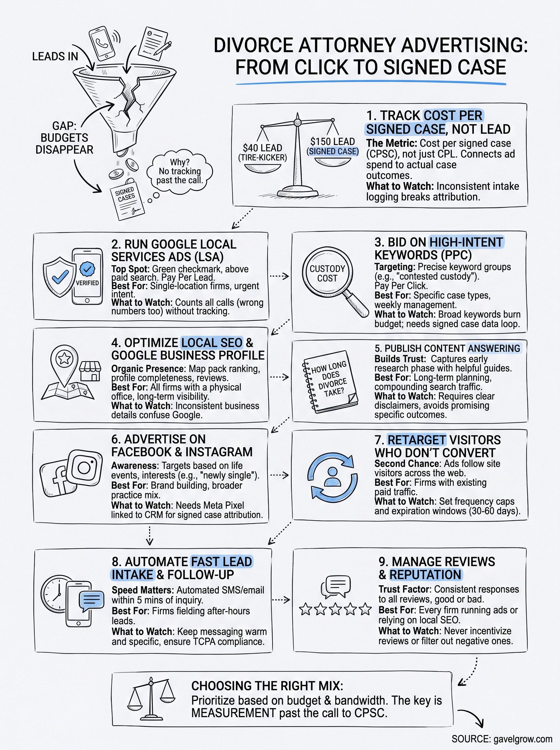 divorce attorney advertising infographic