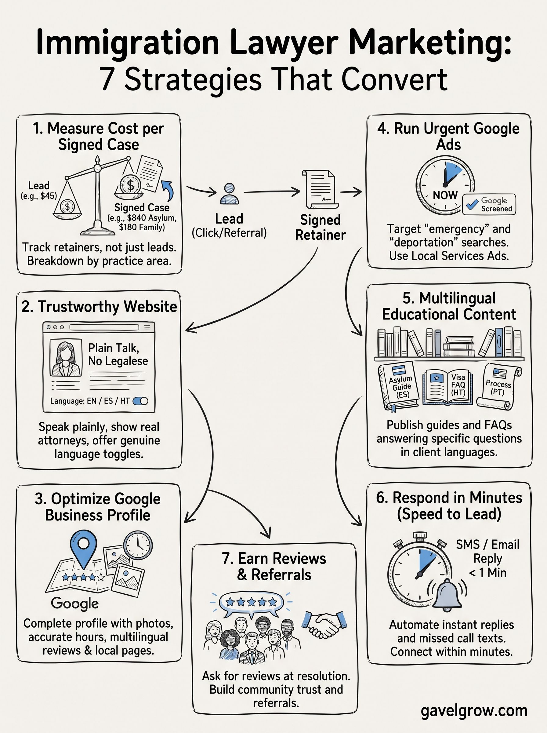 immigration lawyer marketing infographic