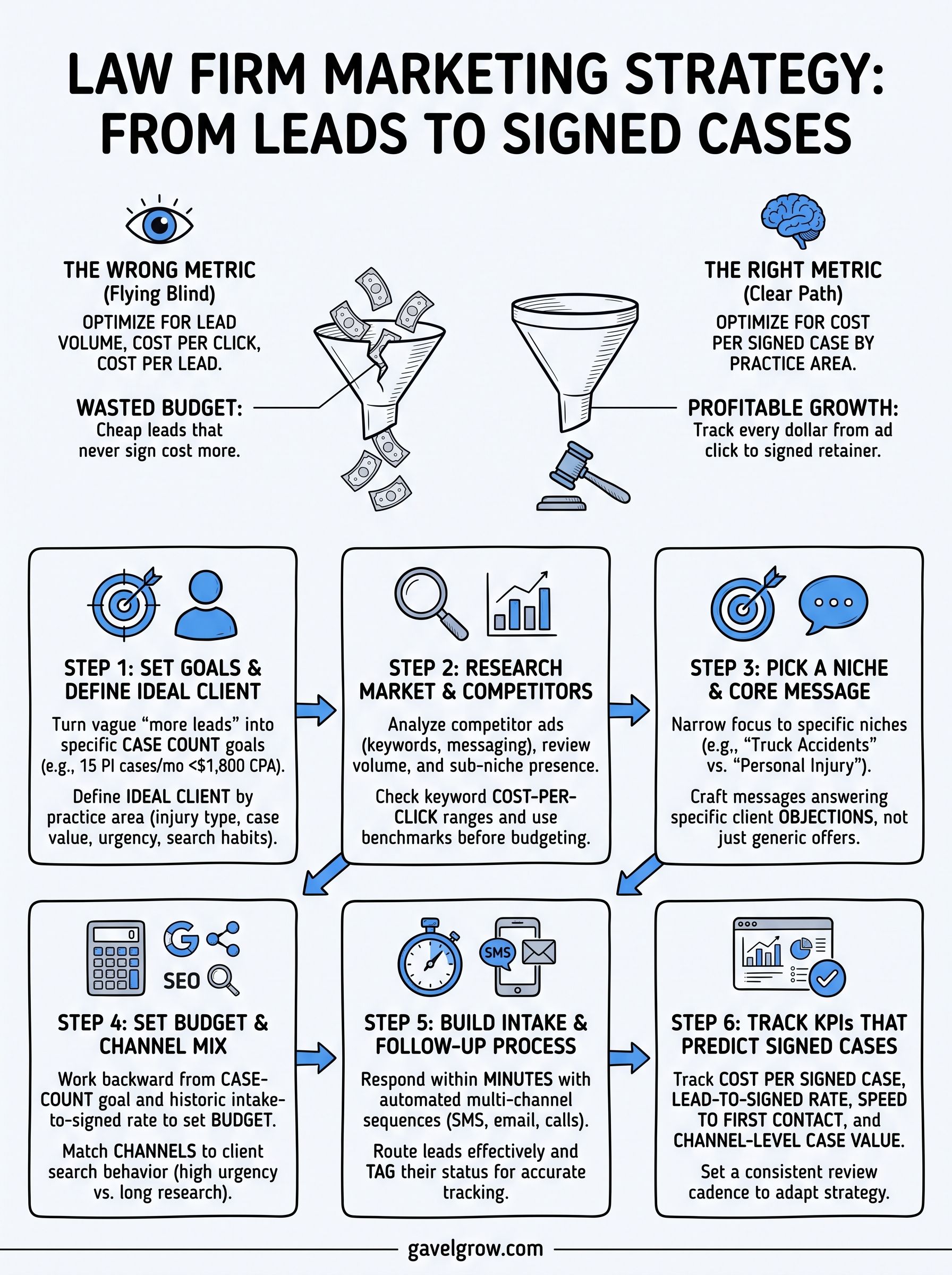 law firm marketing strategy infographic