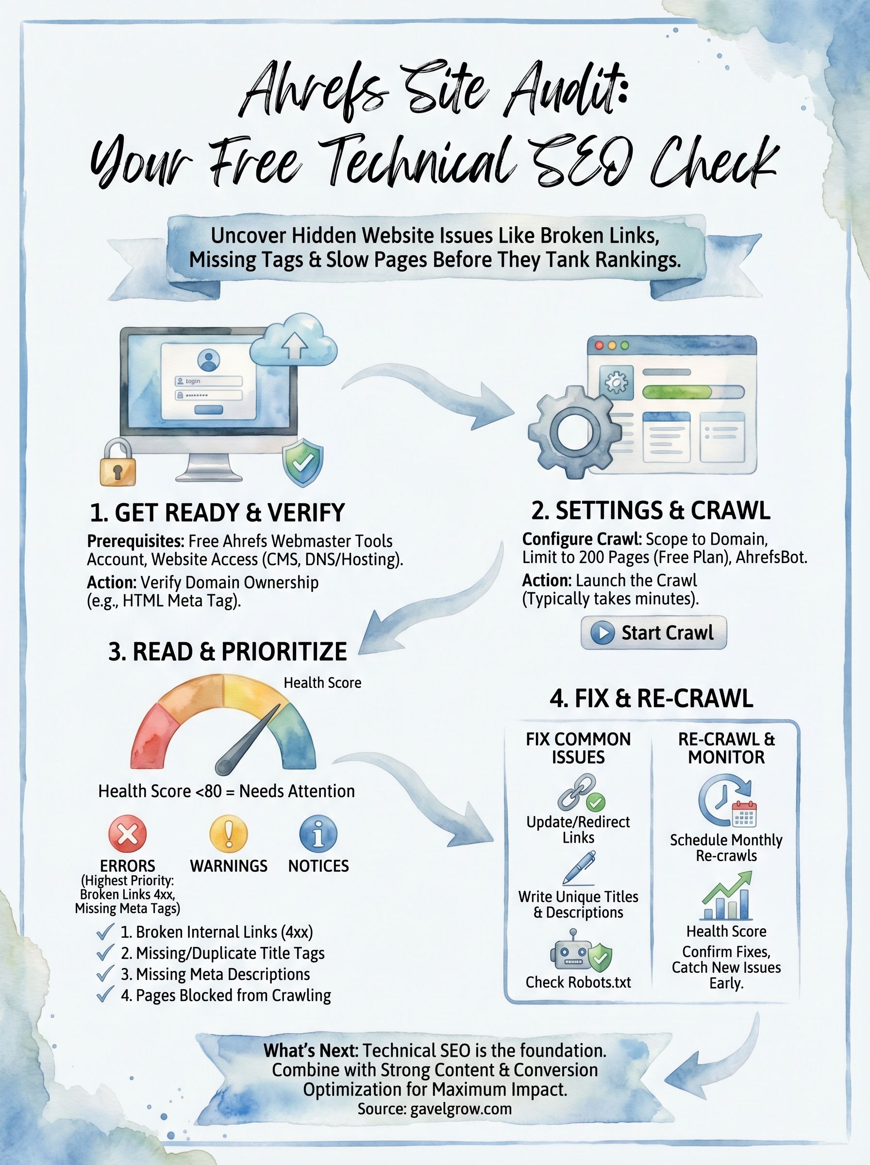 ahrefs site audit infographic