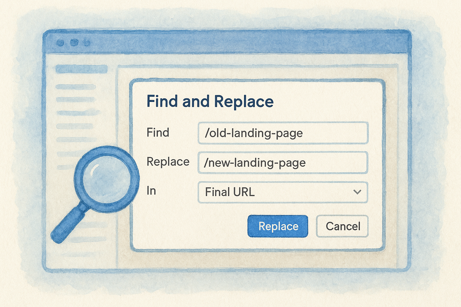 Run find-and-replace across your account