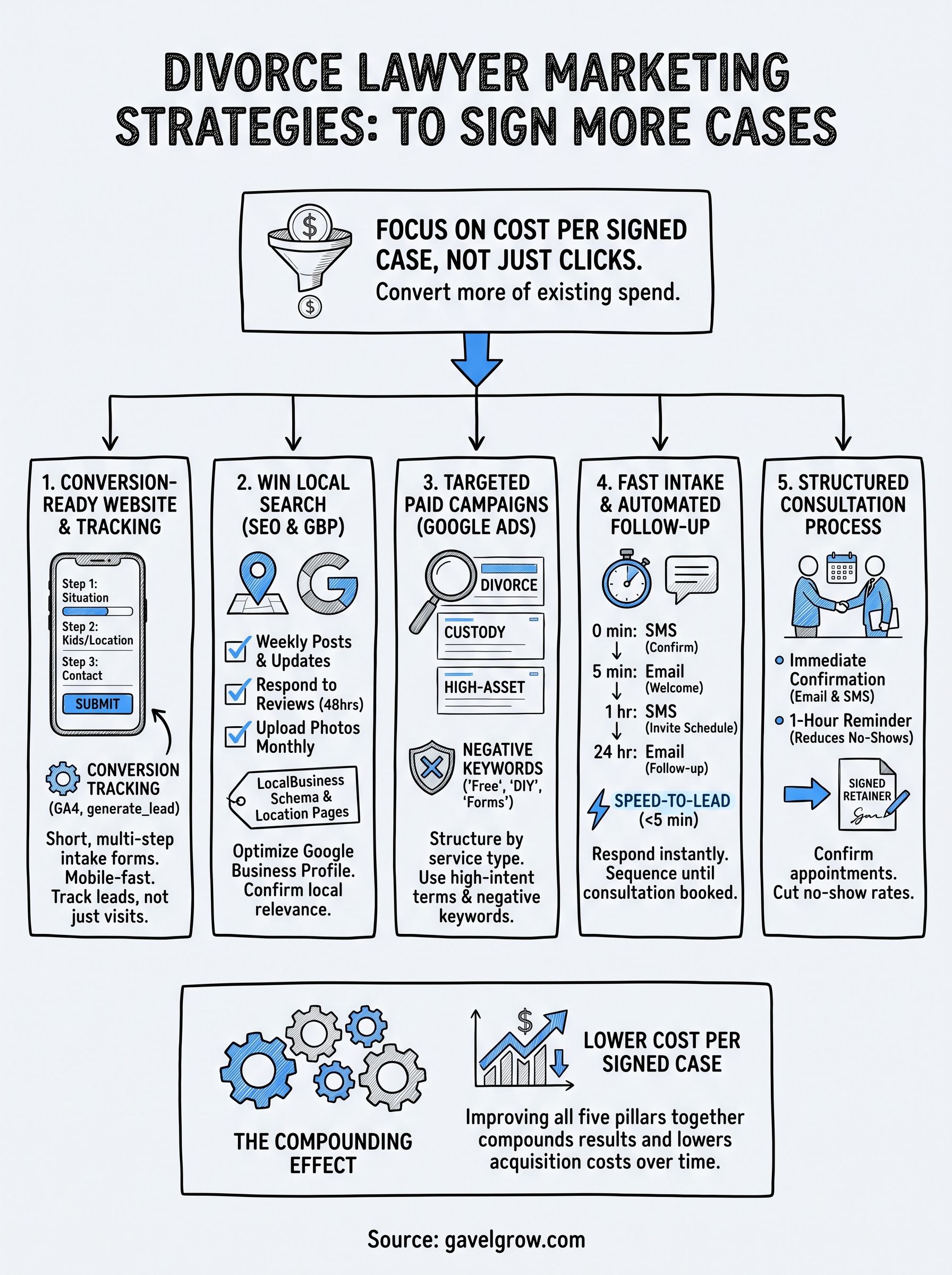 divorce lawyer marketing infographic