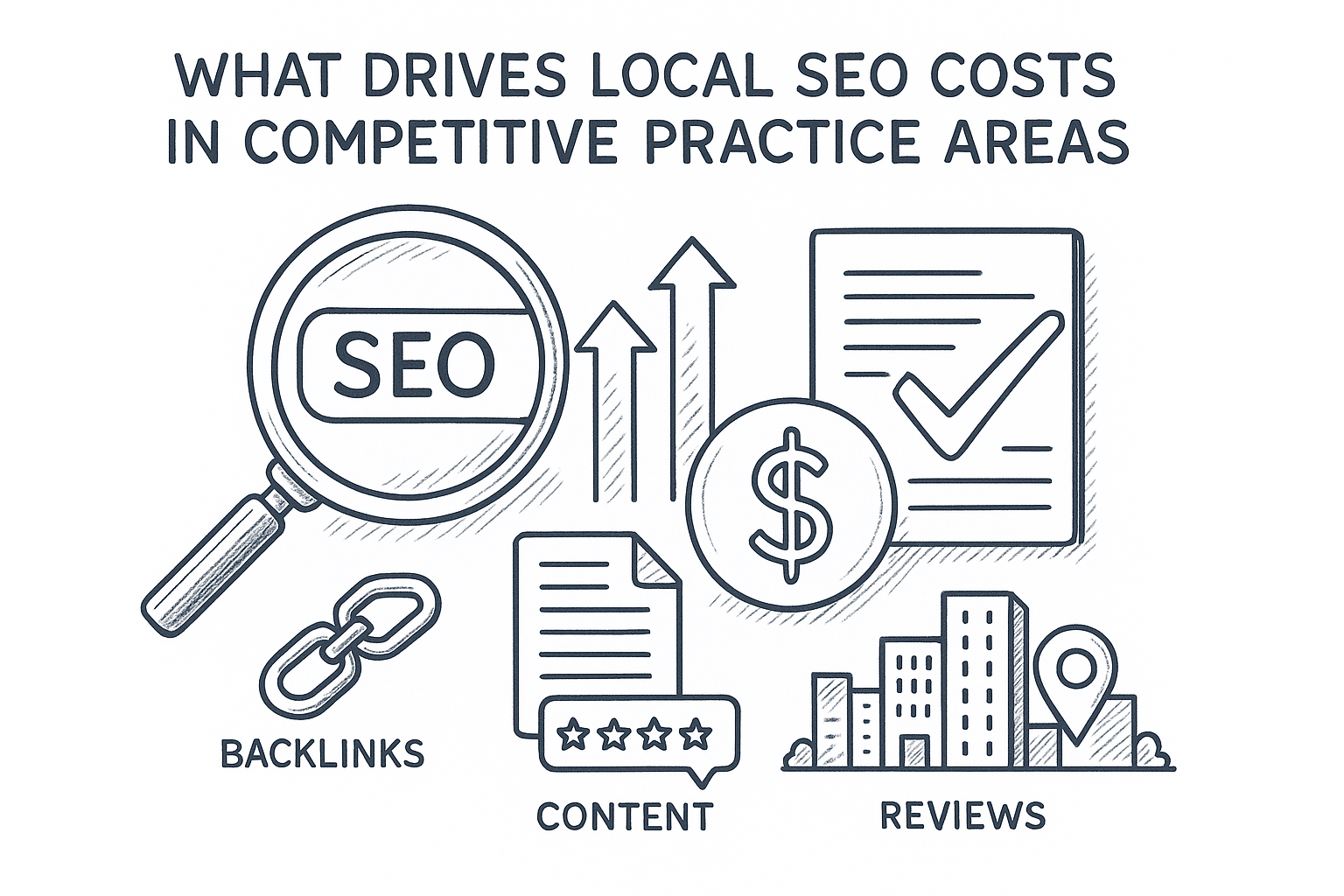 What drives local SEO costs in competitive practice areas