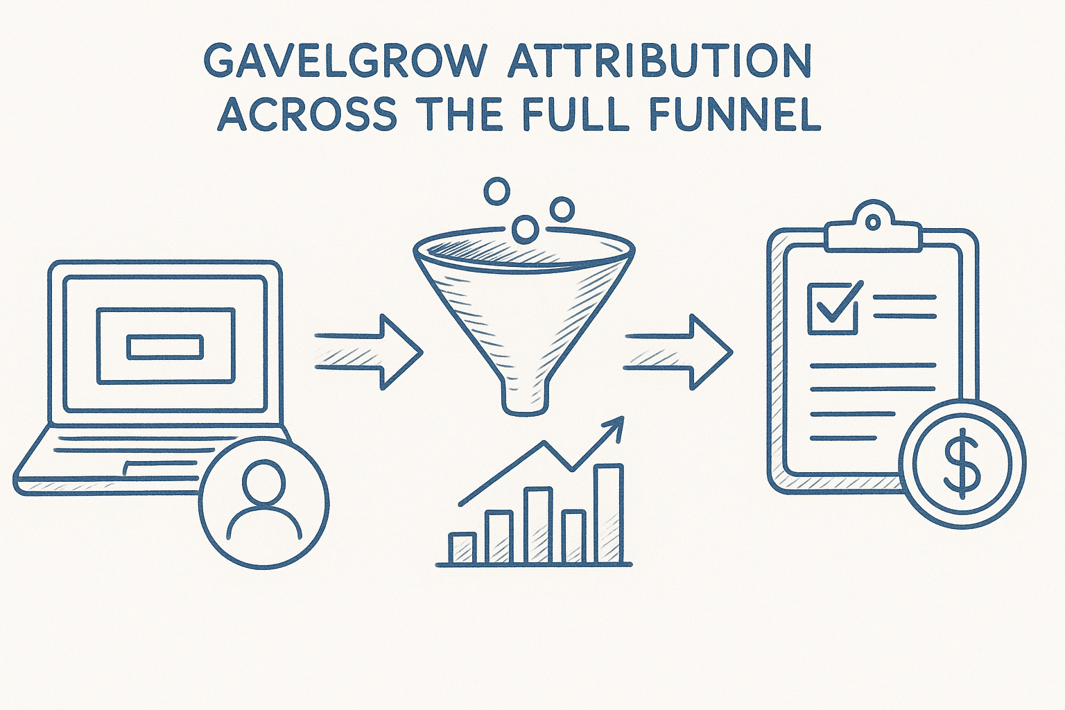 GavelGrow attribution across the full funnel