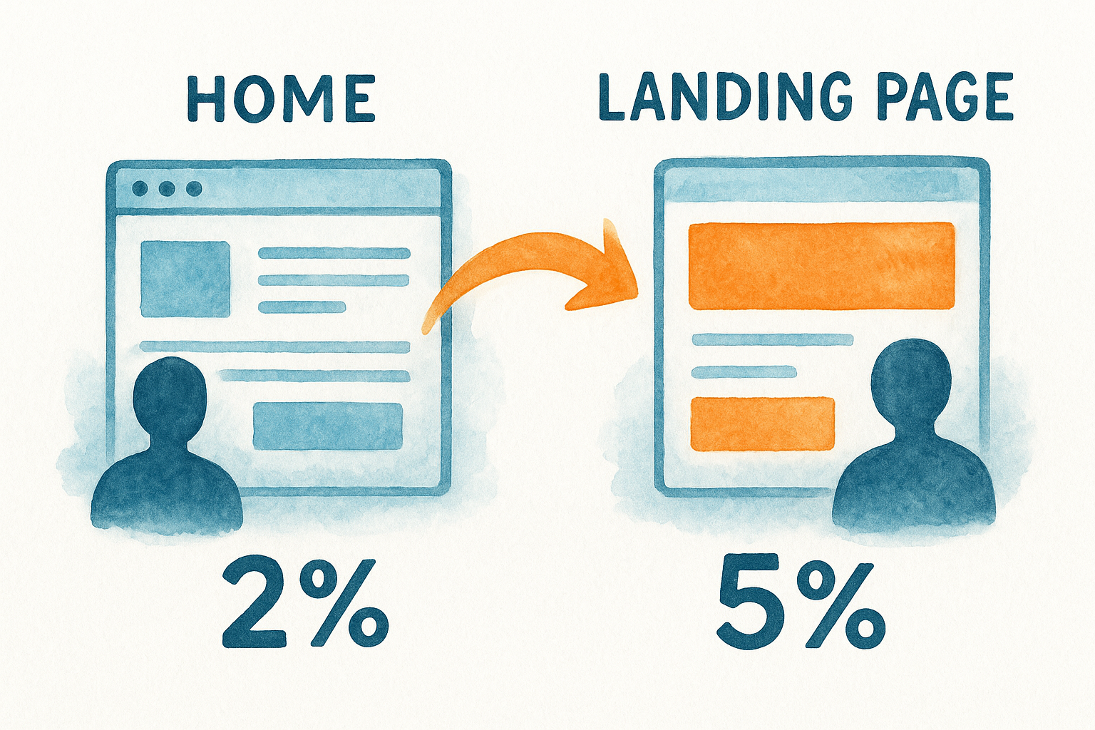 The conversion gap between homepages and landing pages