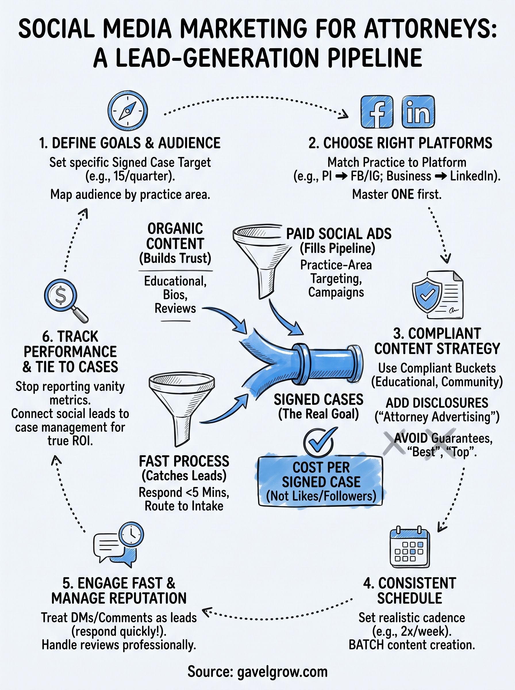 social media marketing for attorneys infographic