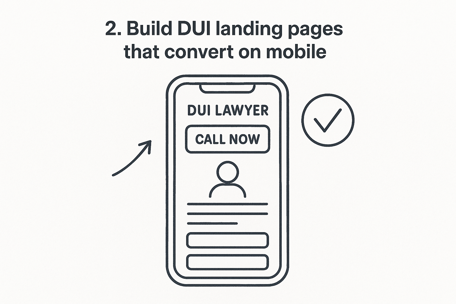2. Build DUI landing pages that convert on mobile