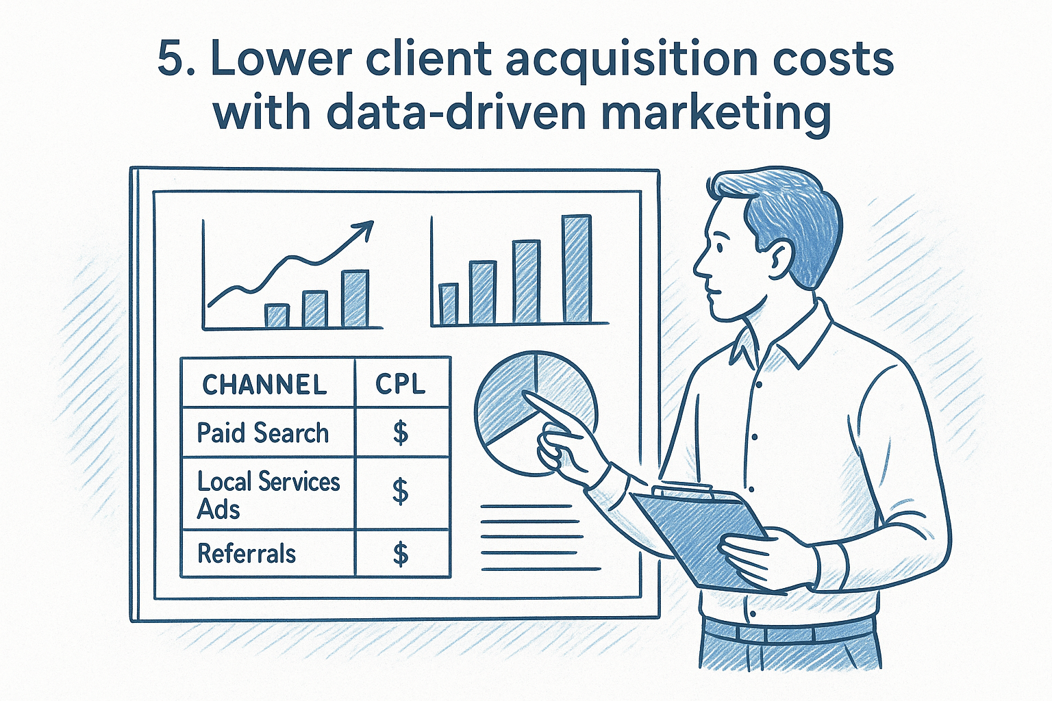 5. Lower client acquisition costs with data-driven marketing