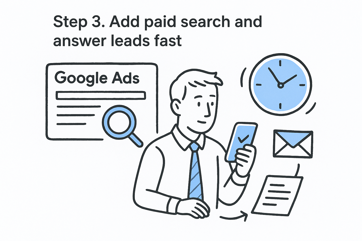 Step 3. Add paid search and answer leads fast