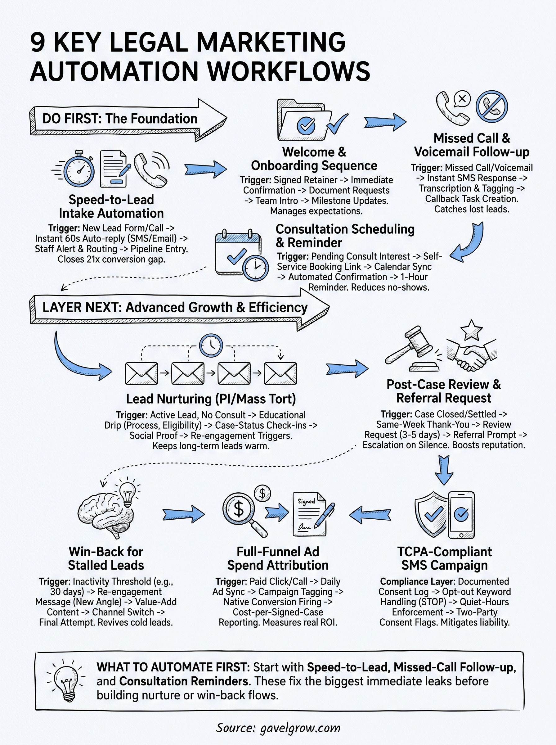marketing automation workflows infographic