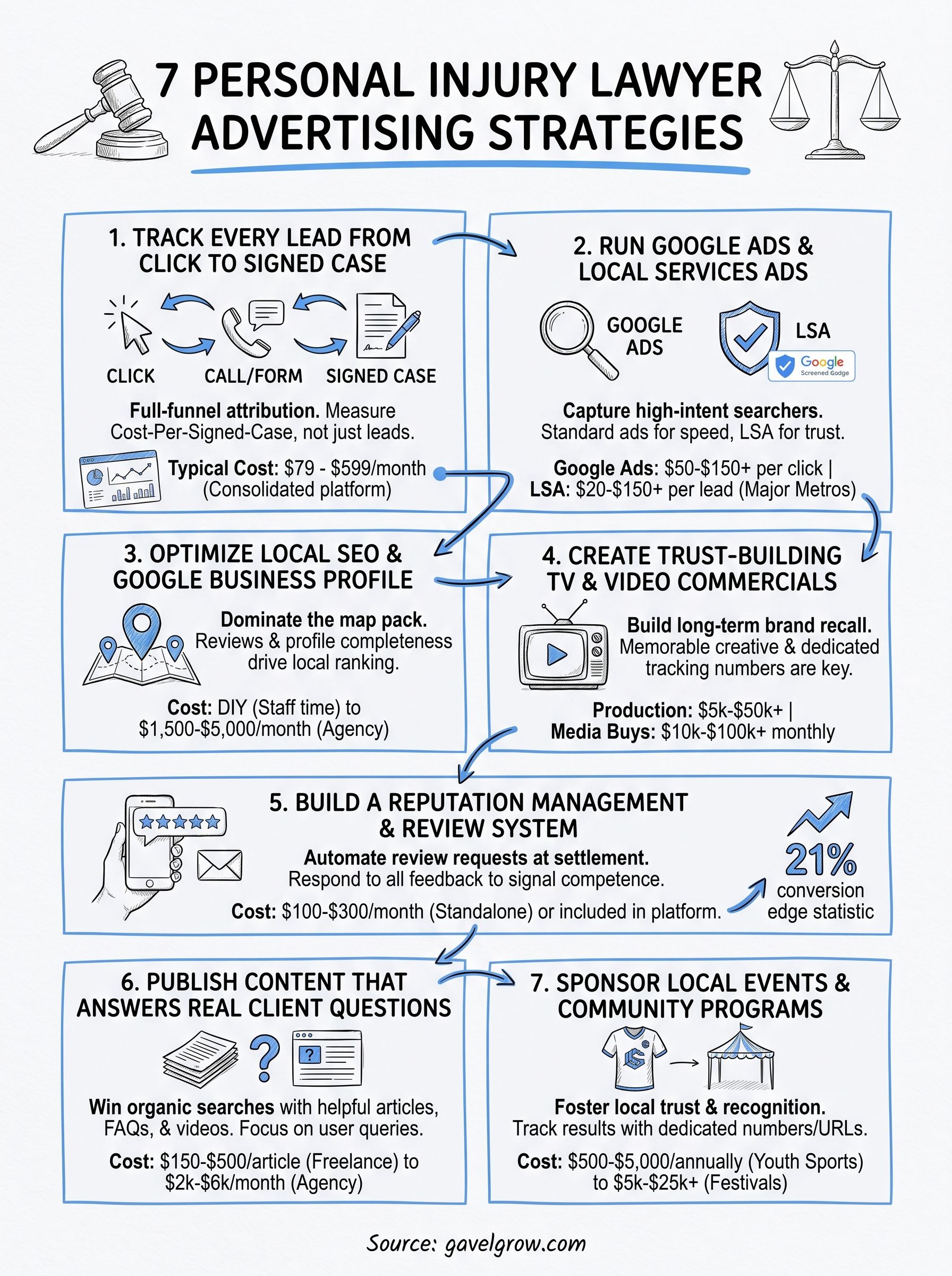 personal injury lawyer advertising infographic