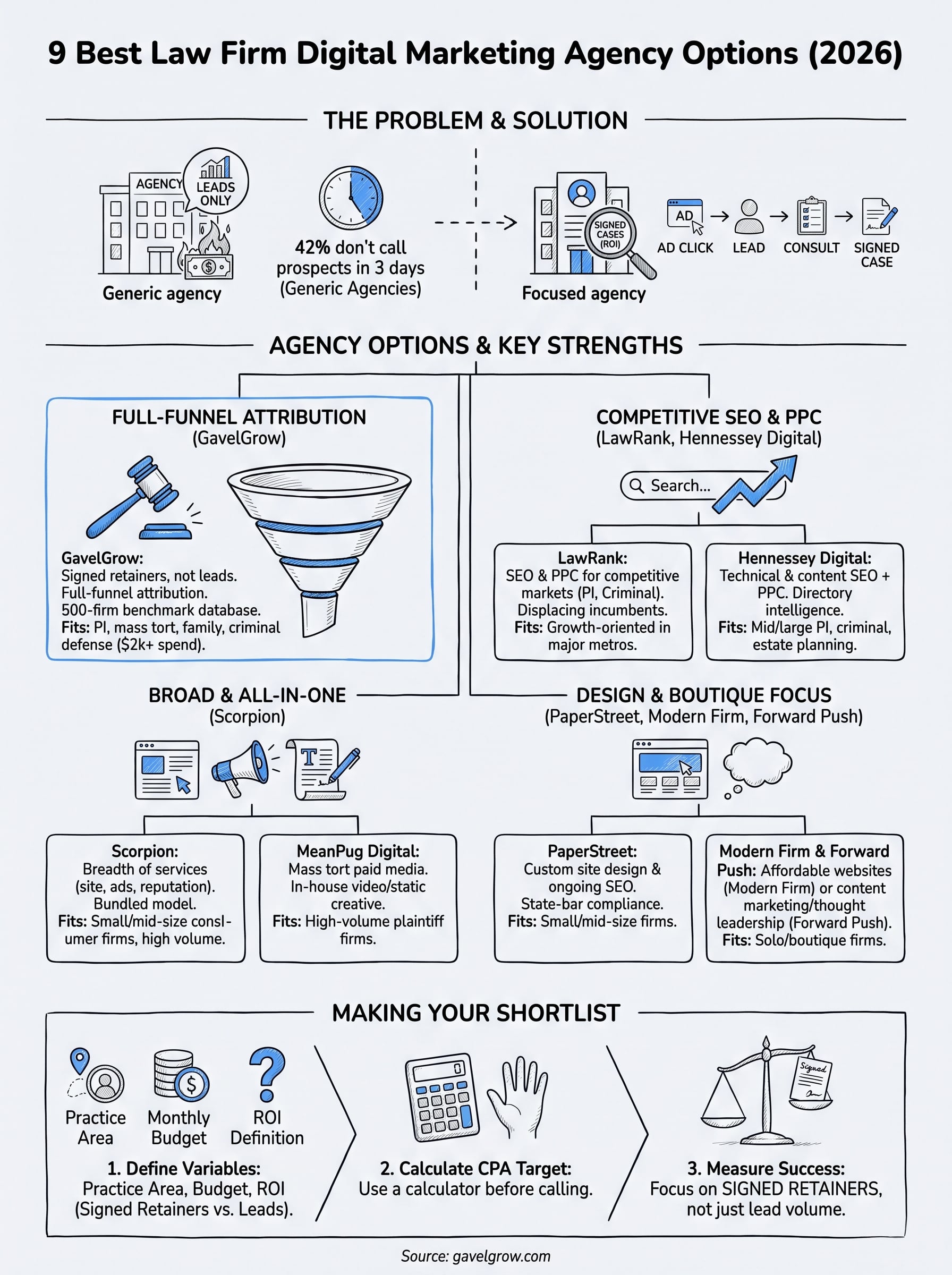 law firm digital marketing agency infographic