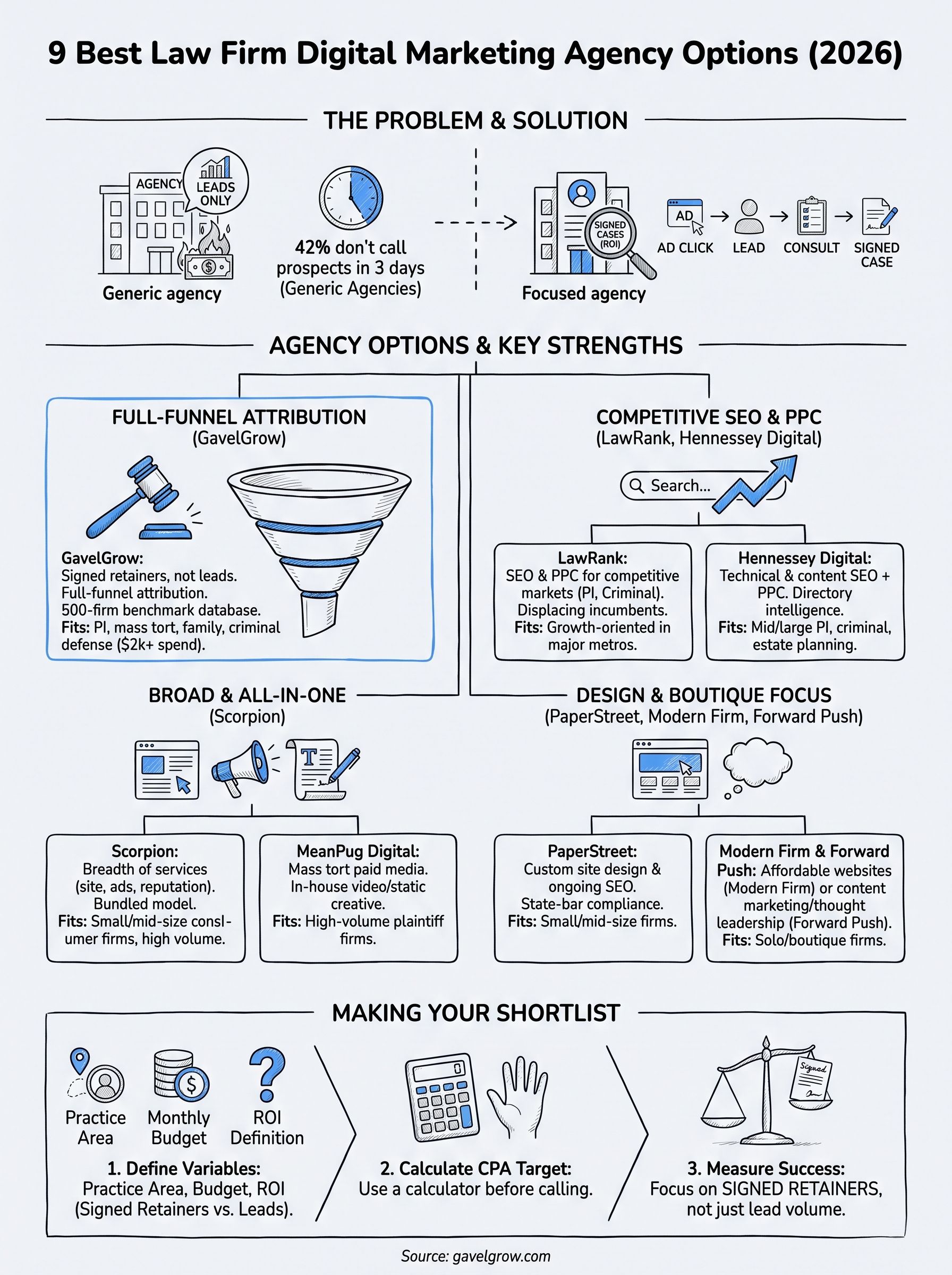 law firm digital marketing agency infographic