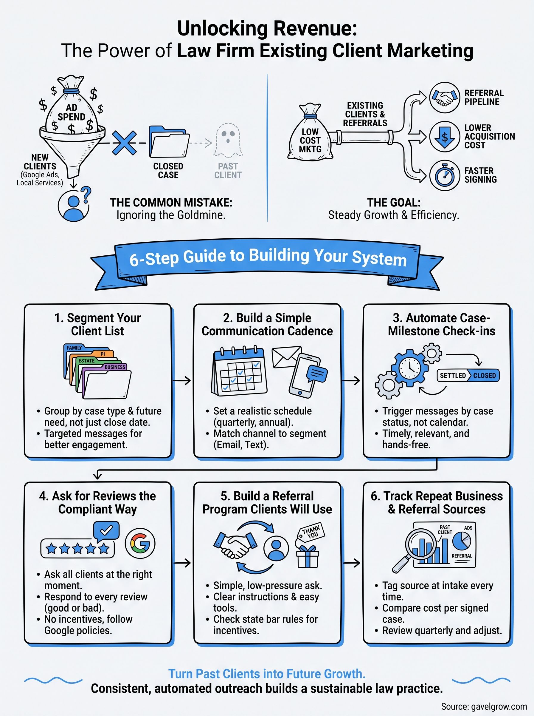 law firm existing client marketing infographic