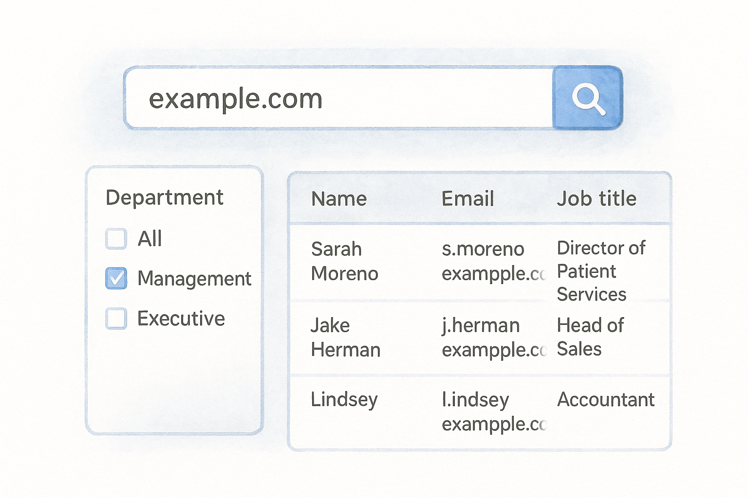 Enter the domain and filter your results