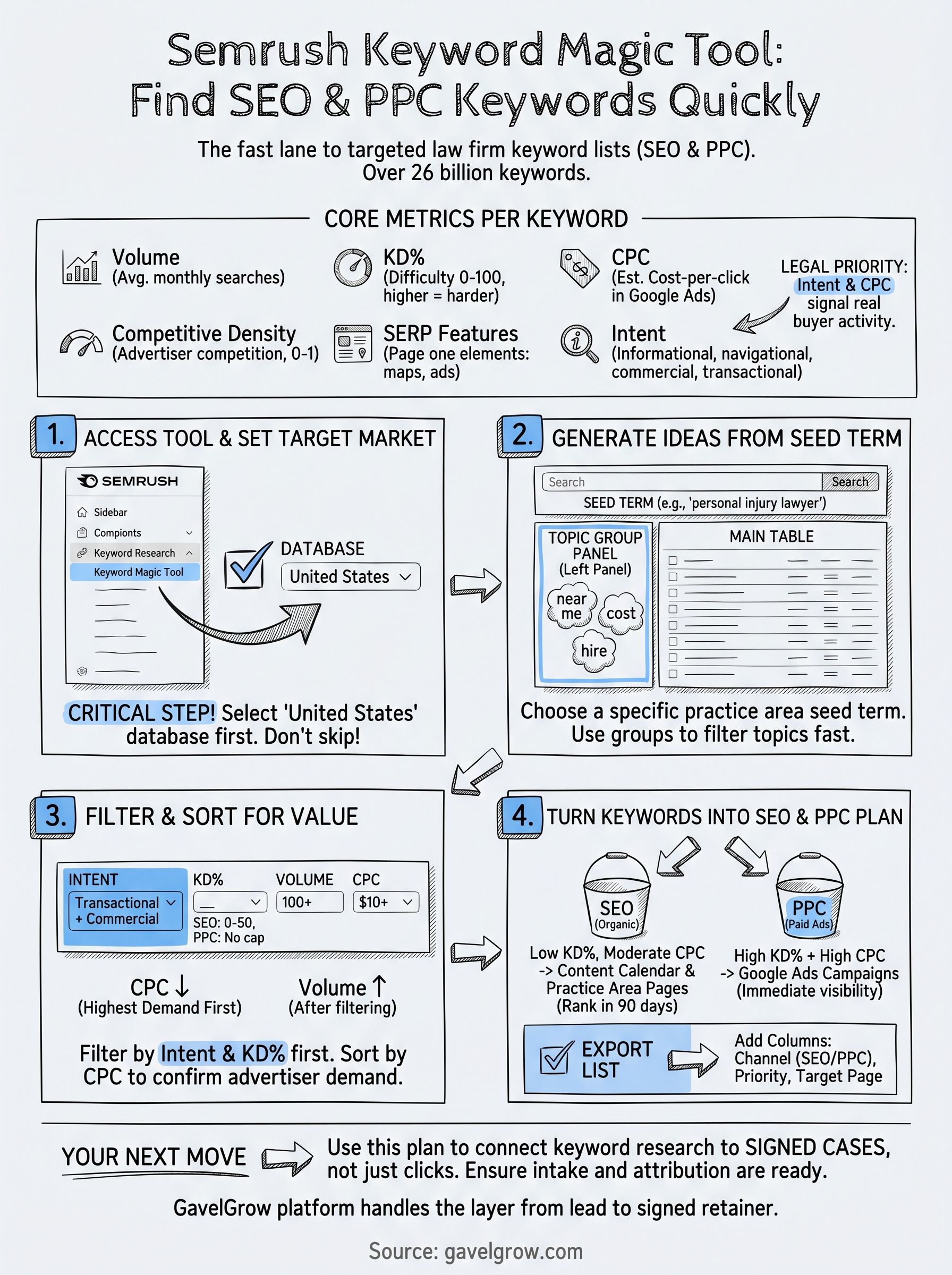 semrush keyword magic tool infographic