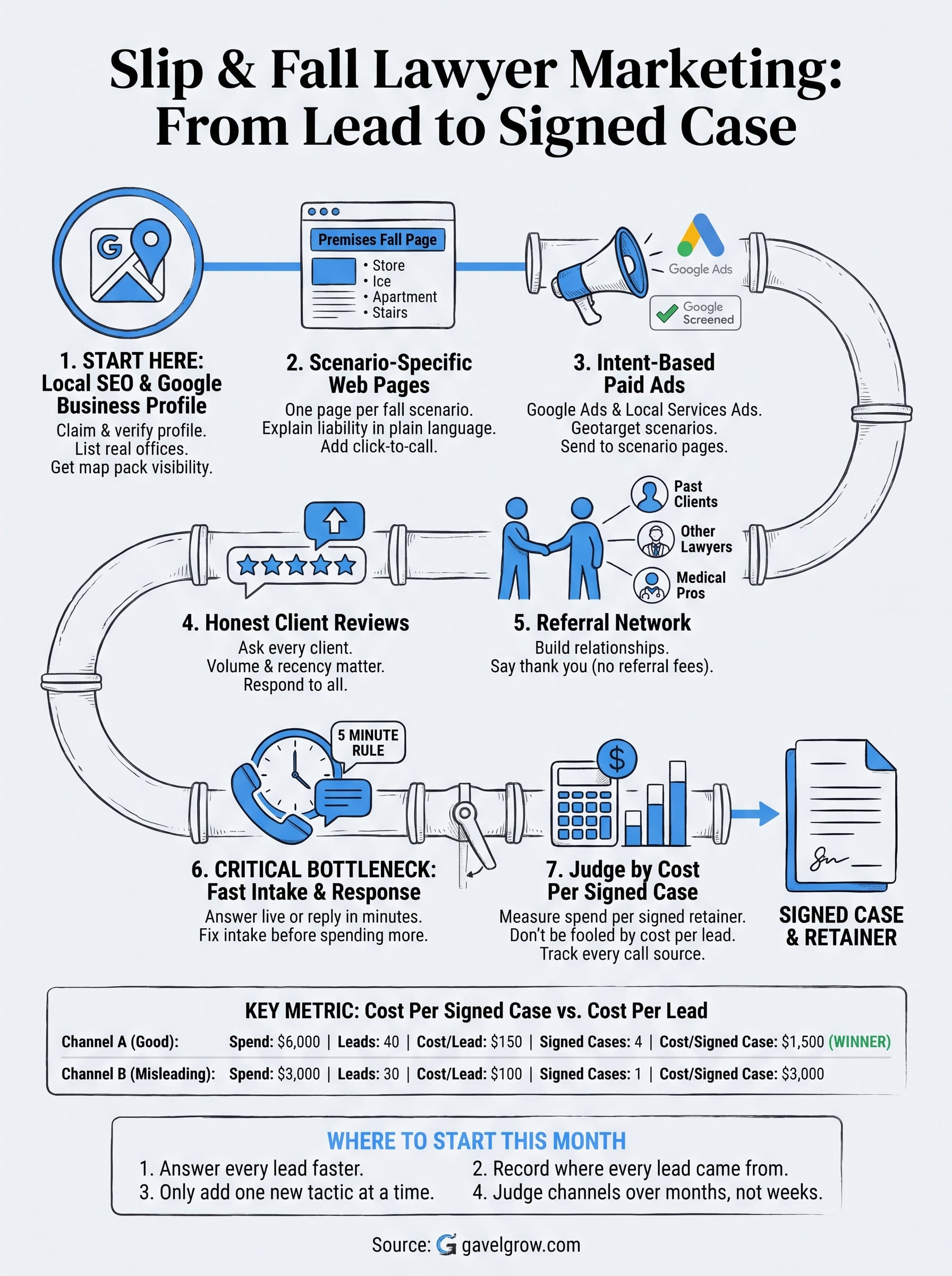 slip and fall lawyer marketing infographic