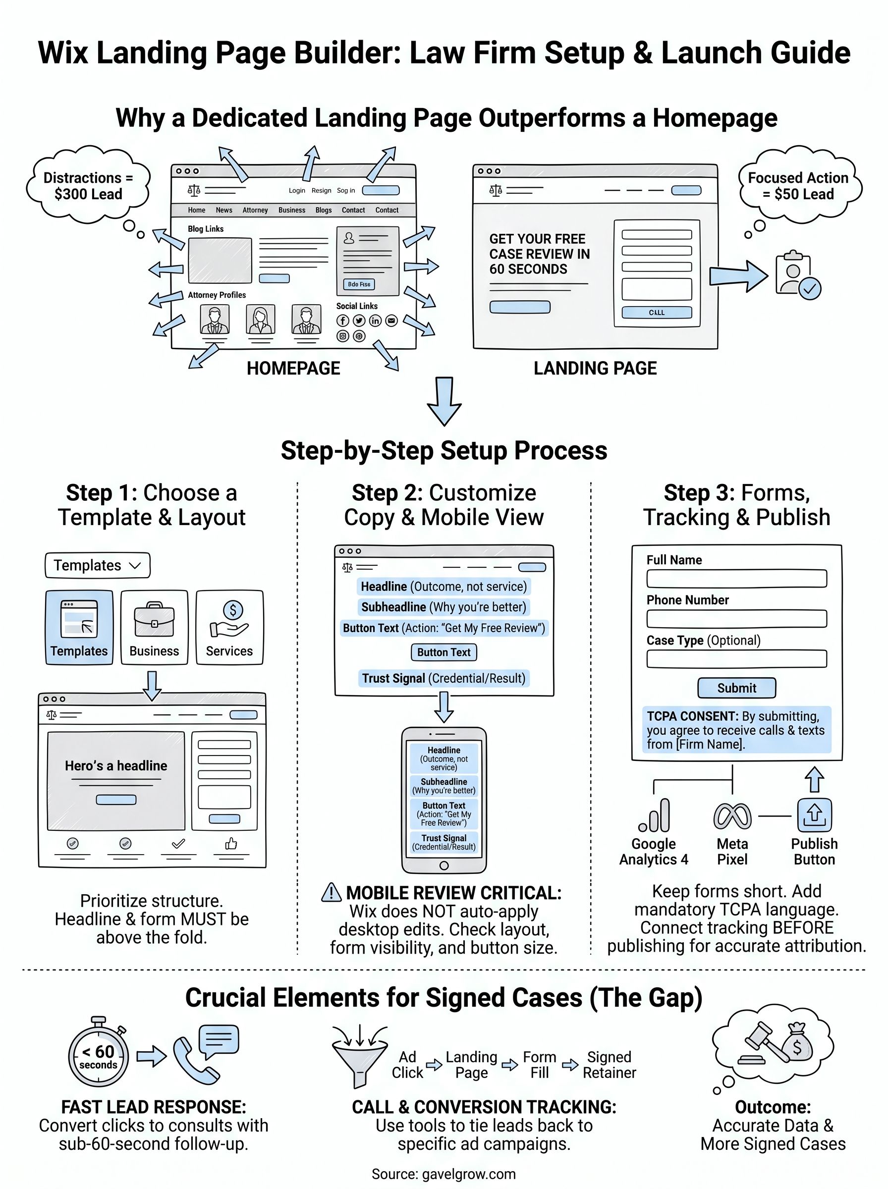 wix landing page builder infographic