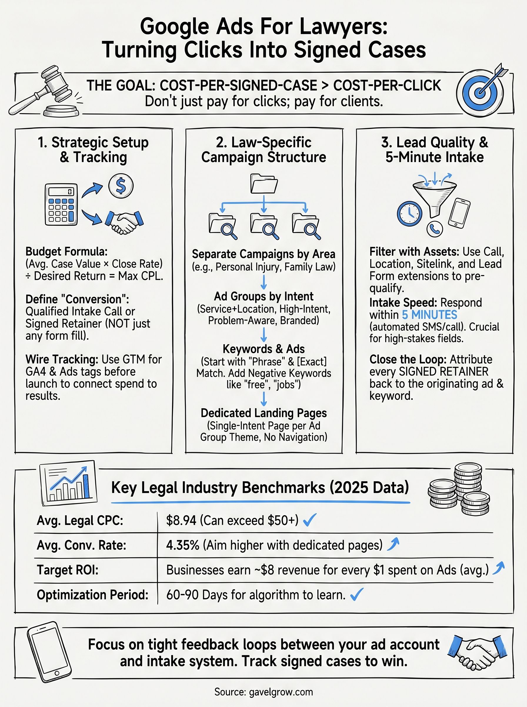 google ads for lawyers infographic