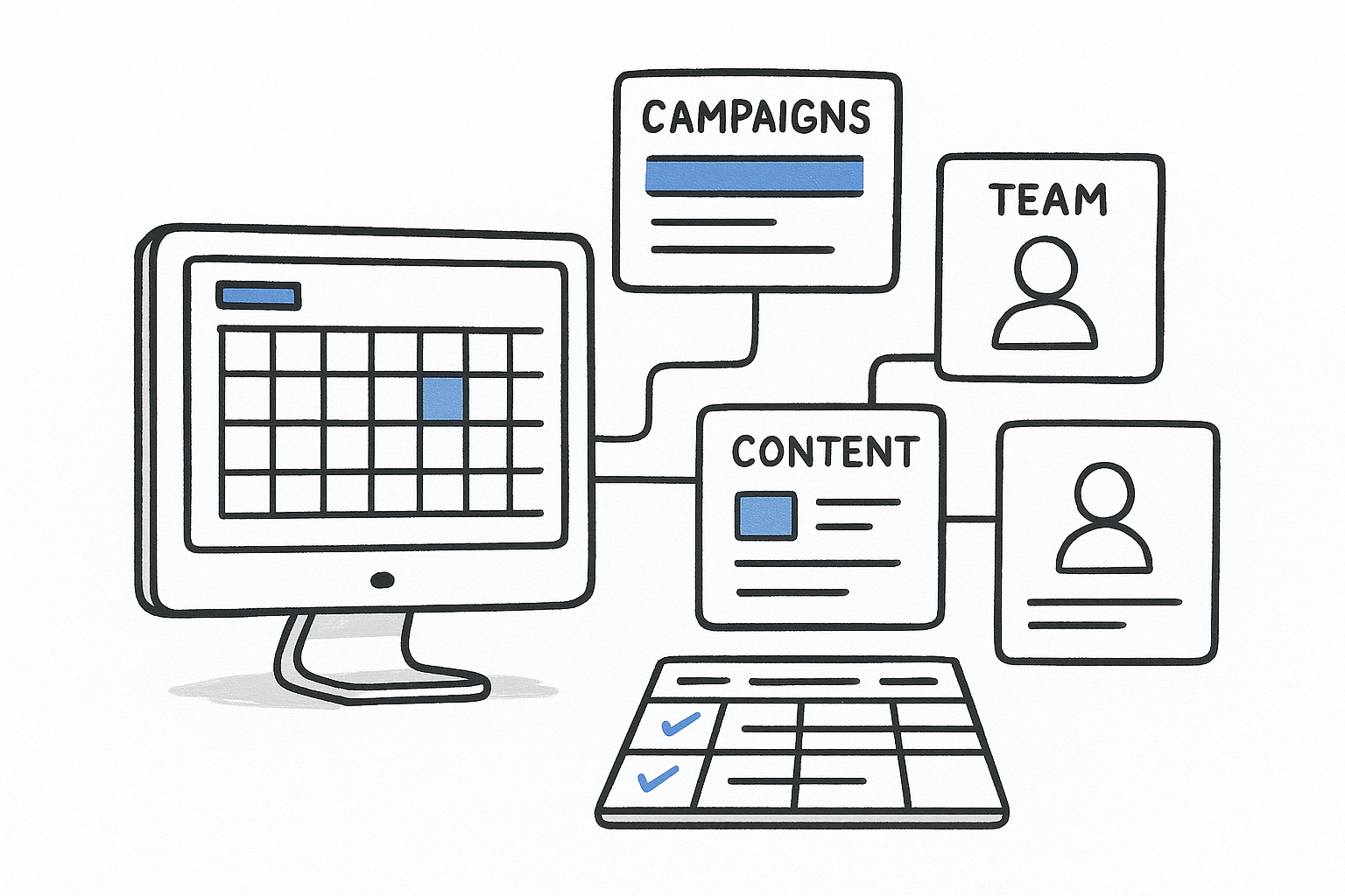 3. Notion's marketing team content calendar system