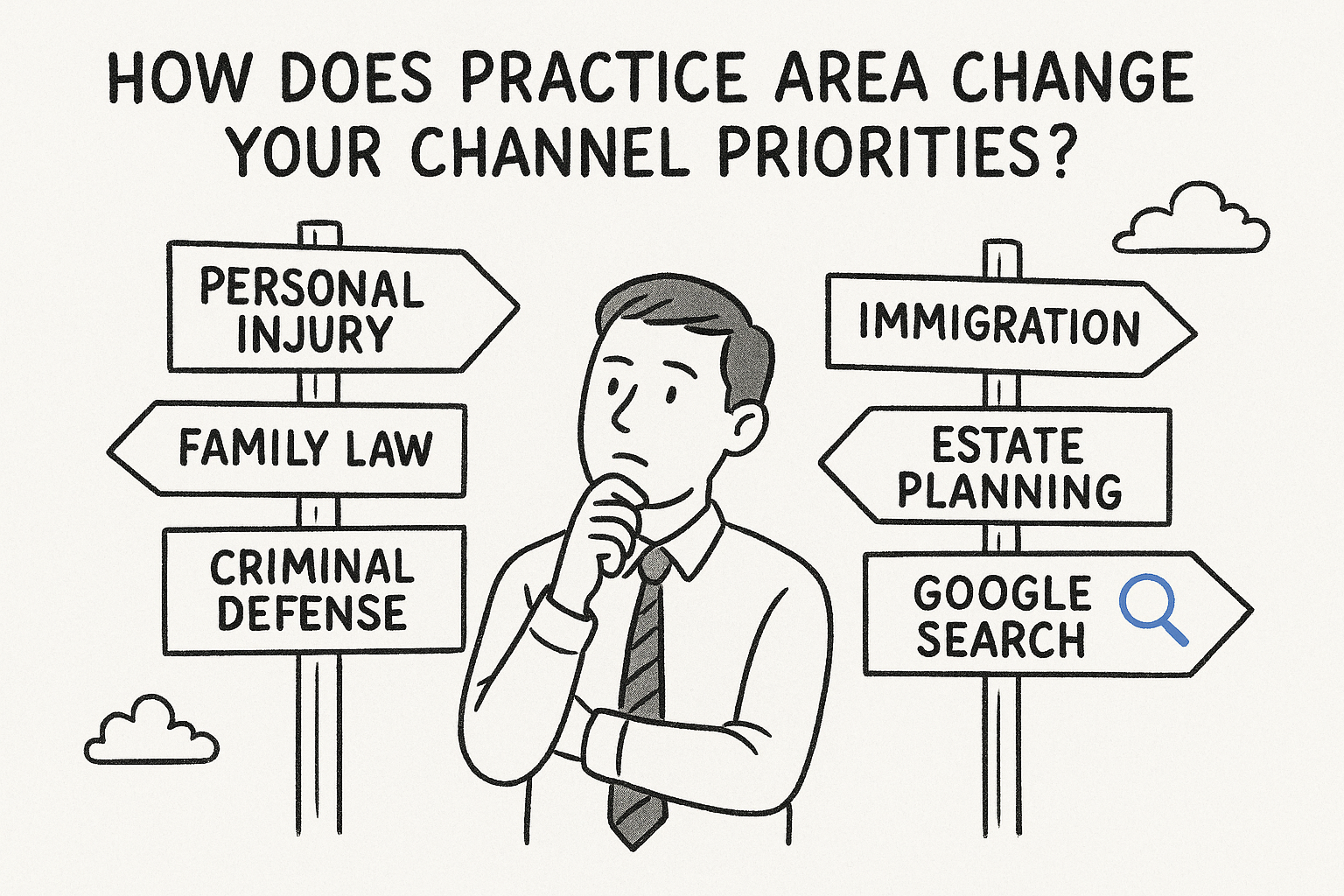 How does practice area change your channel priorities?