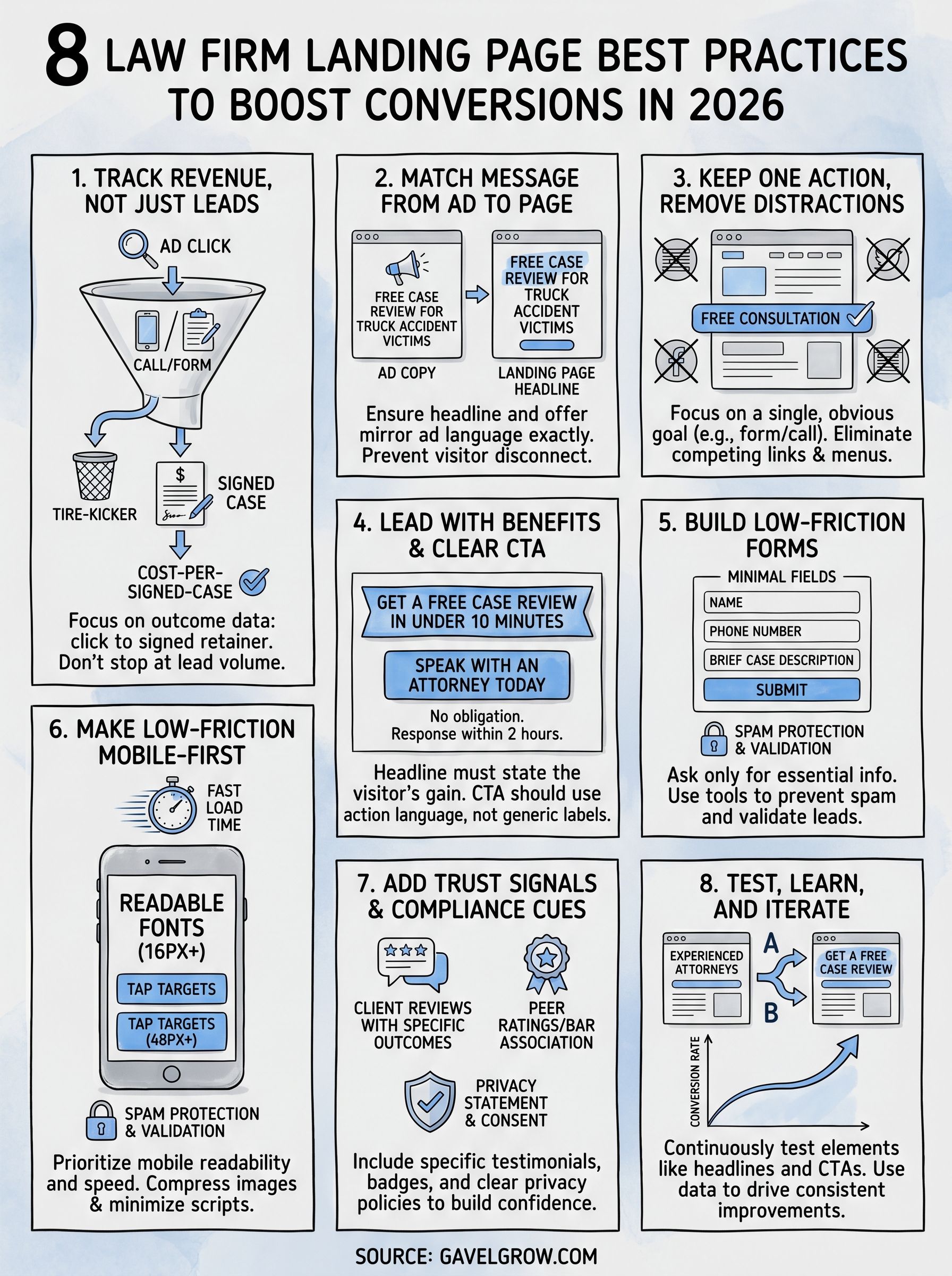 landing page best practices infographic