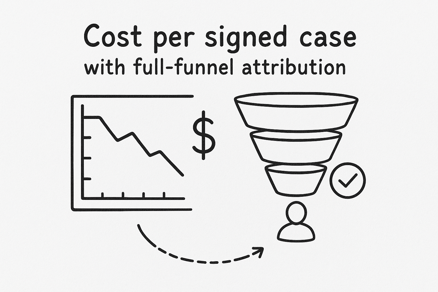 1. Cost per signed case with full-funnel attribution
