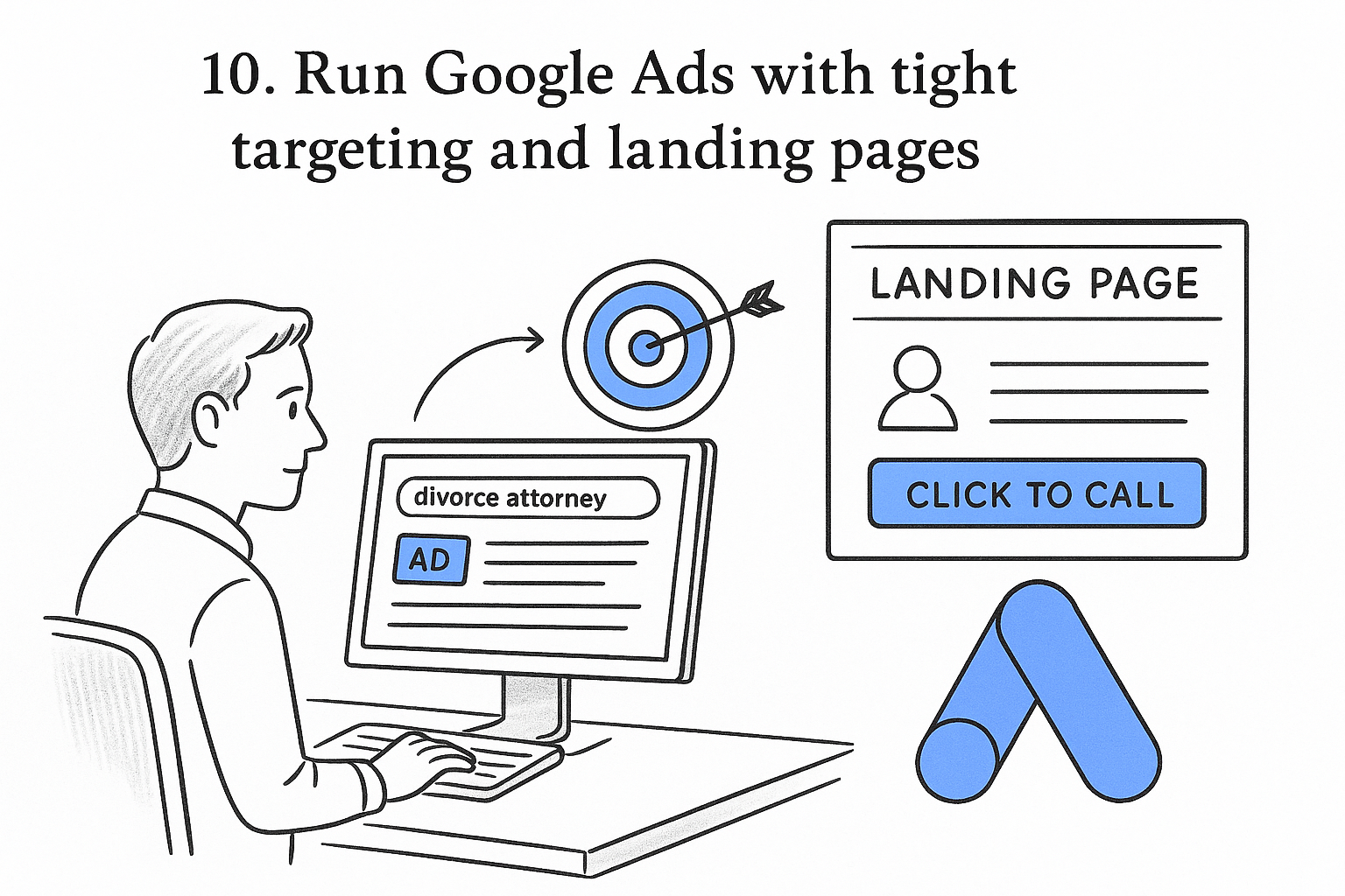 10. Run Google Ads with tight targeting and landing pages