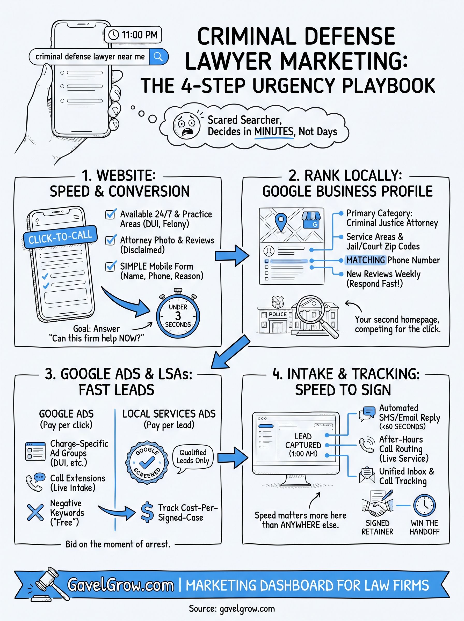 criminal defense lawyer marketing infographic