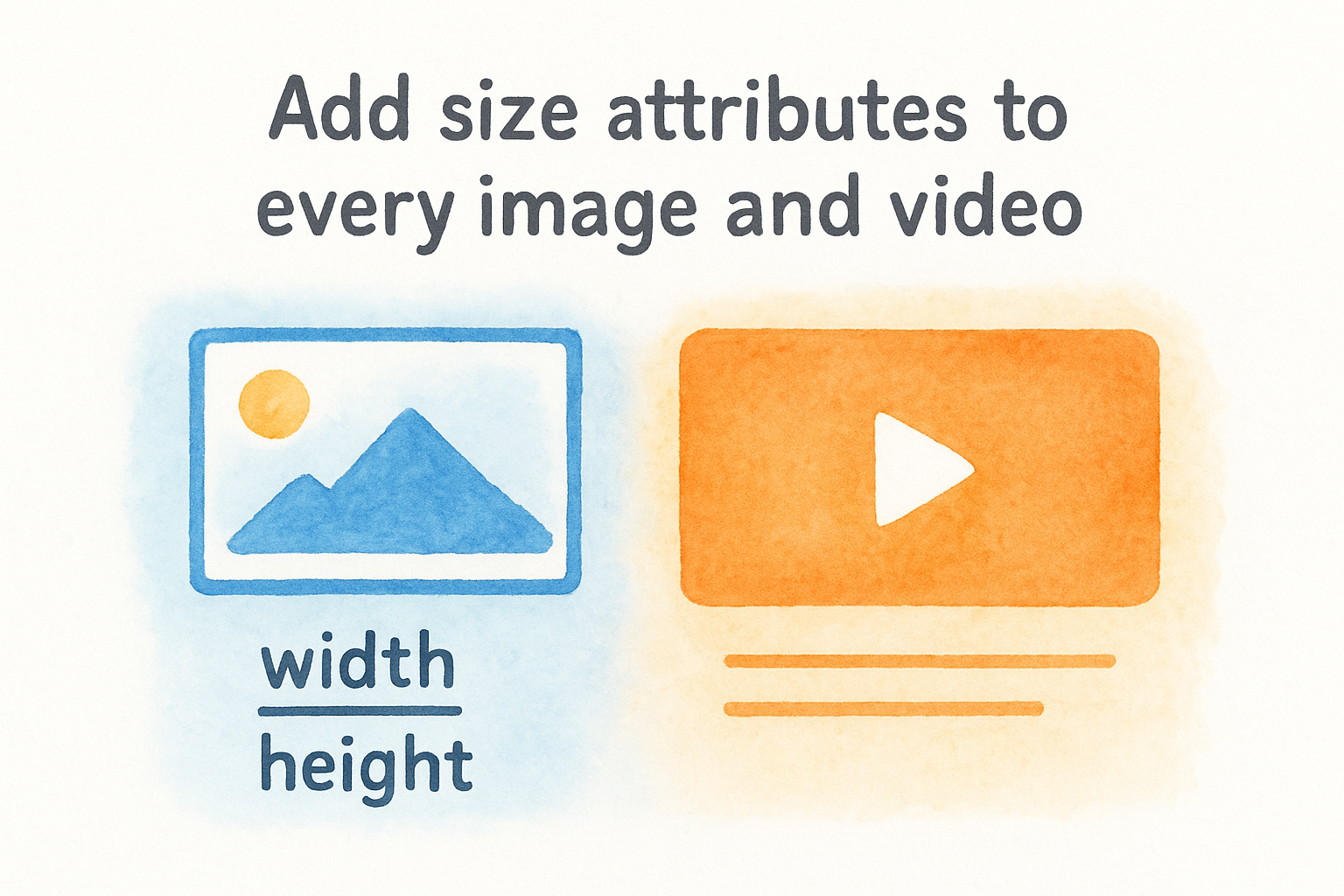Add size attributes to every image and video