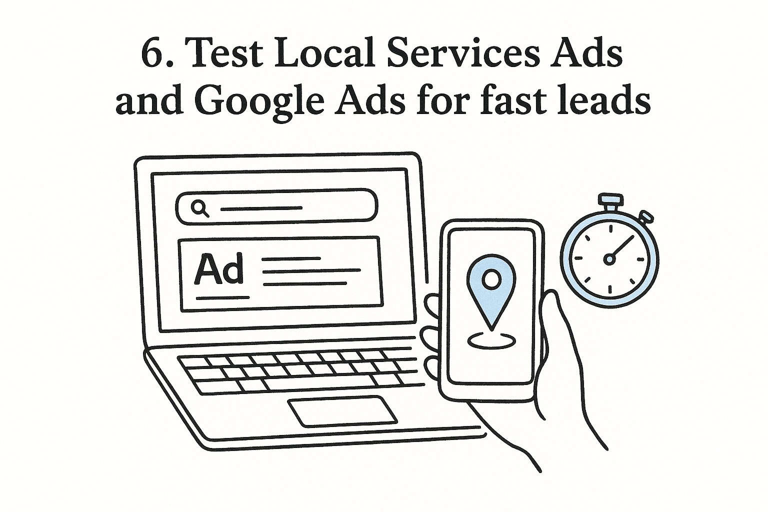 6. Test Local Services Ads and Google Ads for fast leads
