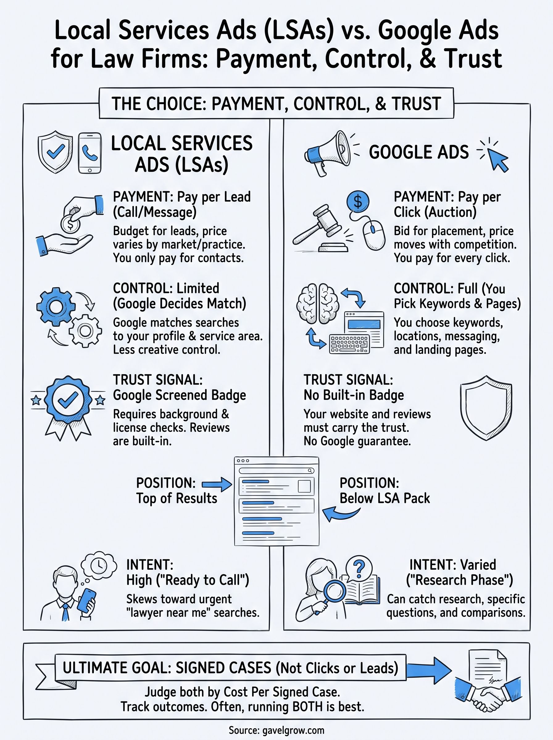 local services ads vs google ads infographic